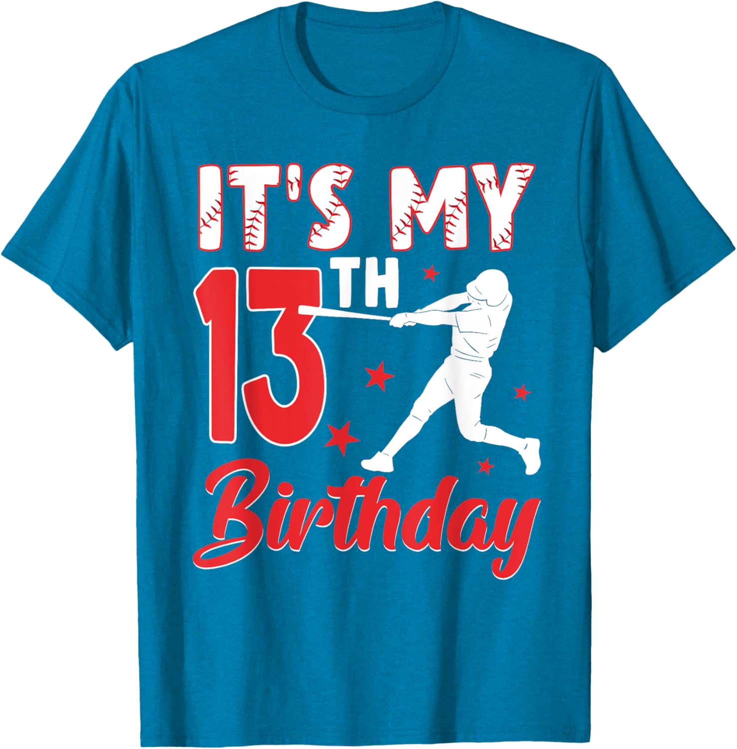 It's My 13th Birthday Boy Baseball Party T-Shirt for 13 Year Olds - 12