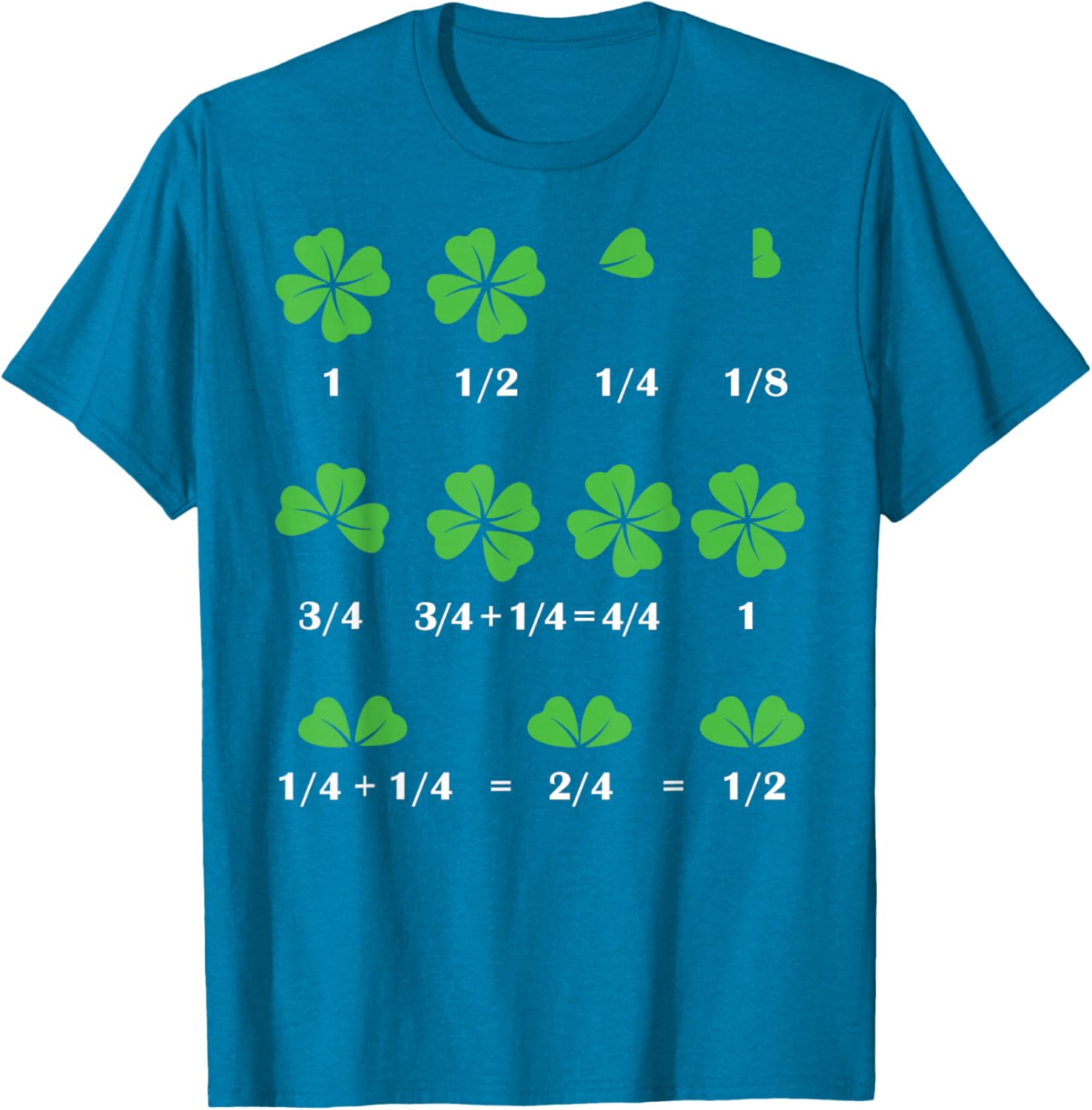 Funny Shamrock Fraction T-Shirt for St Patrick's Day Fun for Kids - 25