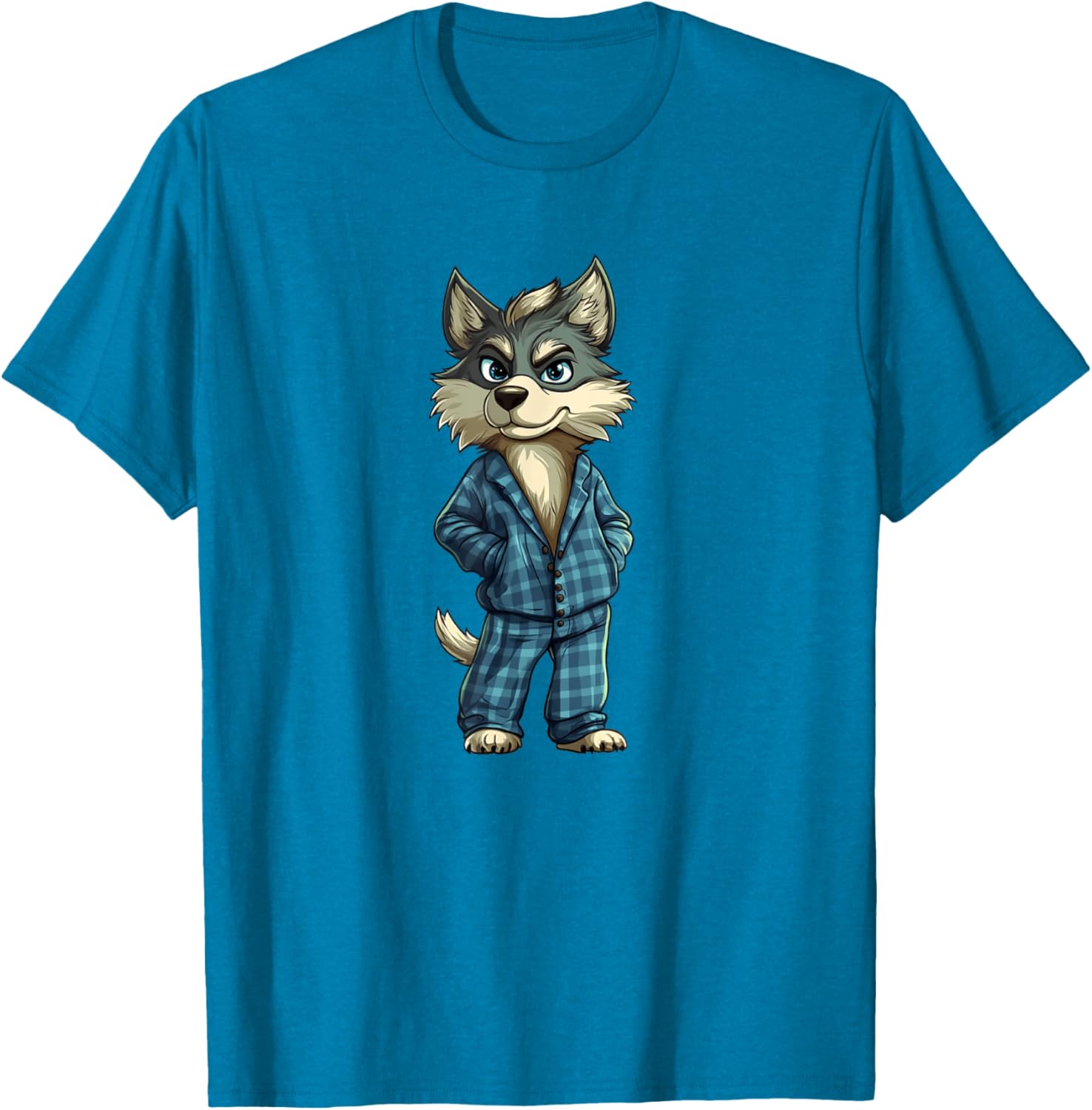 Funny Dreamy Wolf Pajama T-Shirt for Sleepy Boys and Girls - 1