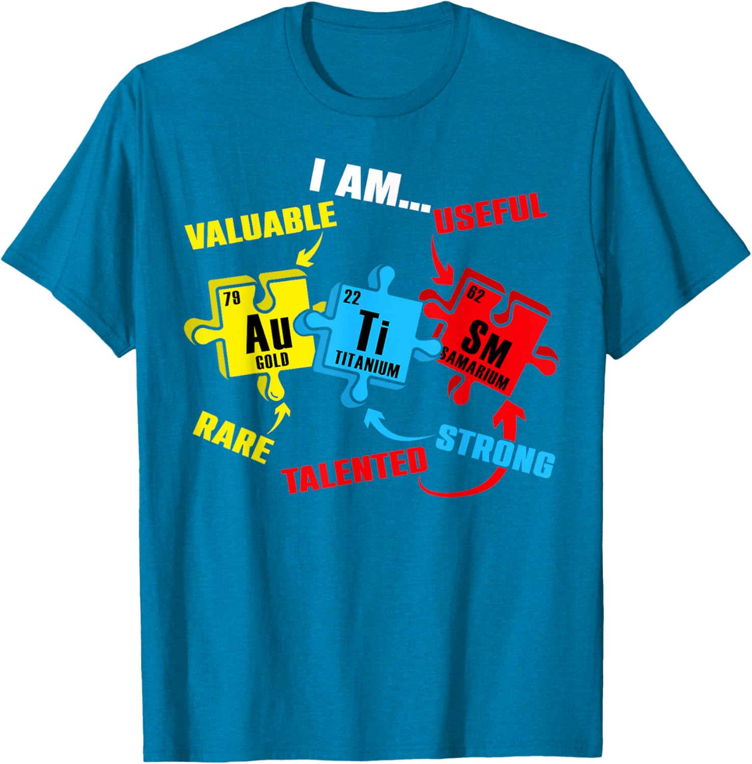 Chemistry Elements Periodic Table Puzzle T-Shirt for Autism Awareness - 13