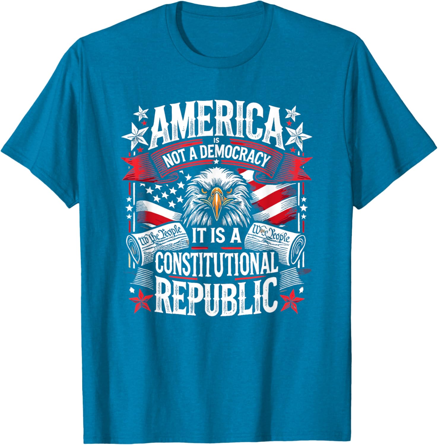 America Is Not A Democracy Constitutional Republic T-Shirt for Freedom Lovers - 24