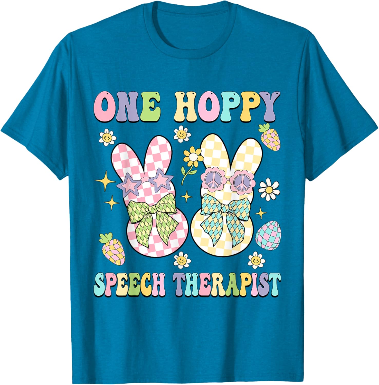 Hoppy Easter Bunny SLP Coquette T-Shirt for Speech Therapists - 18