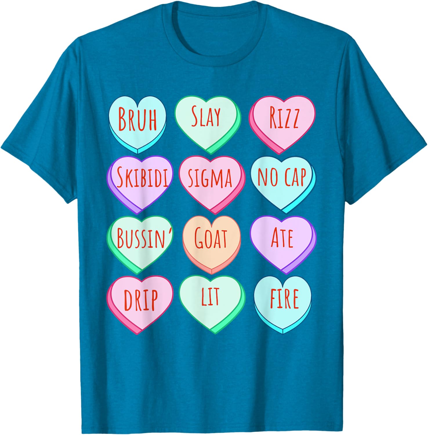 Candy Heart Slang T-Shirt for Valentine's Day Fun at School - 23