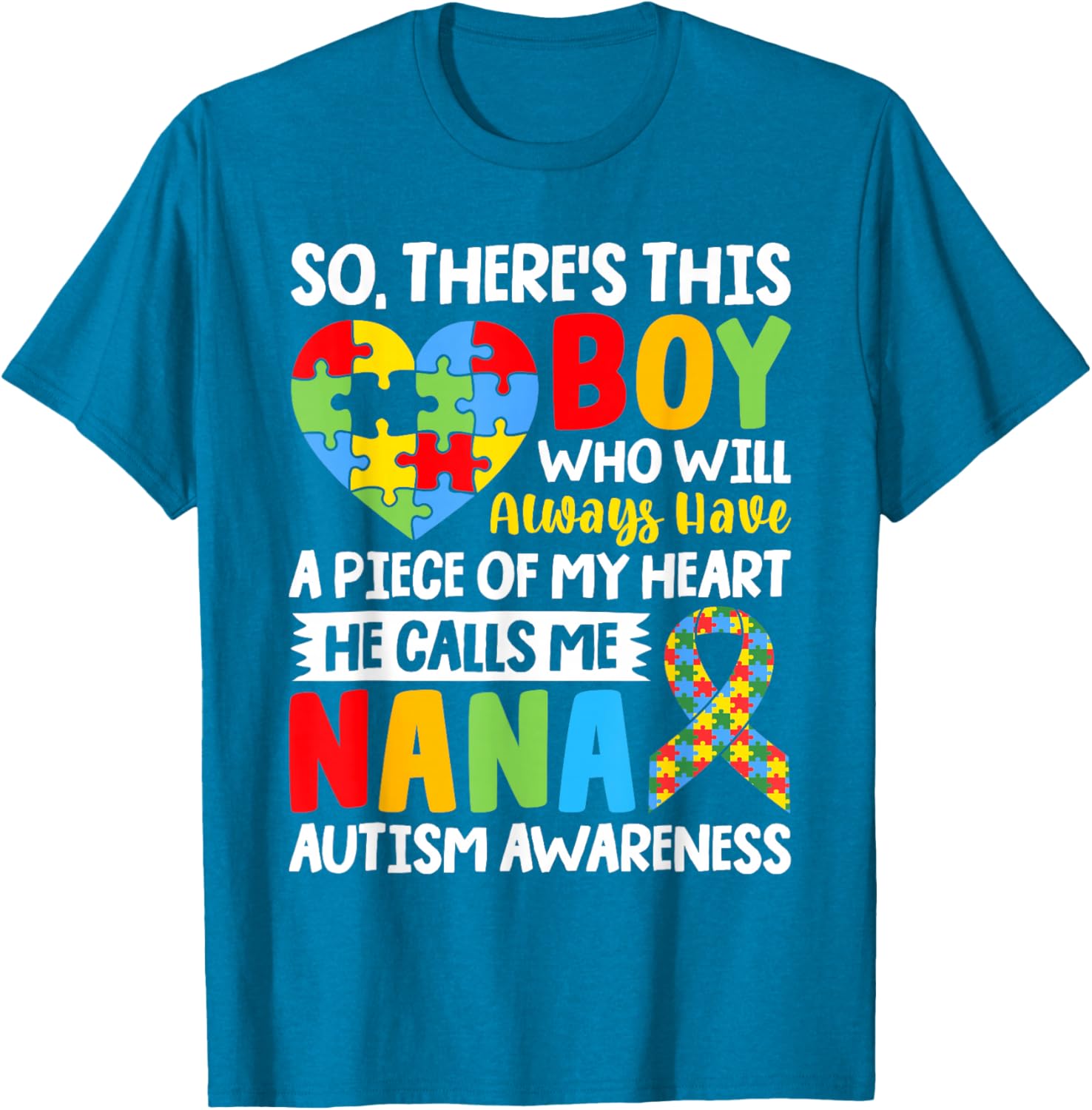 Proud Autism Grandma T-Shirt Heart Design for Nana Autism Awareness - 4