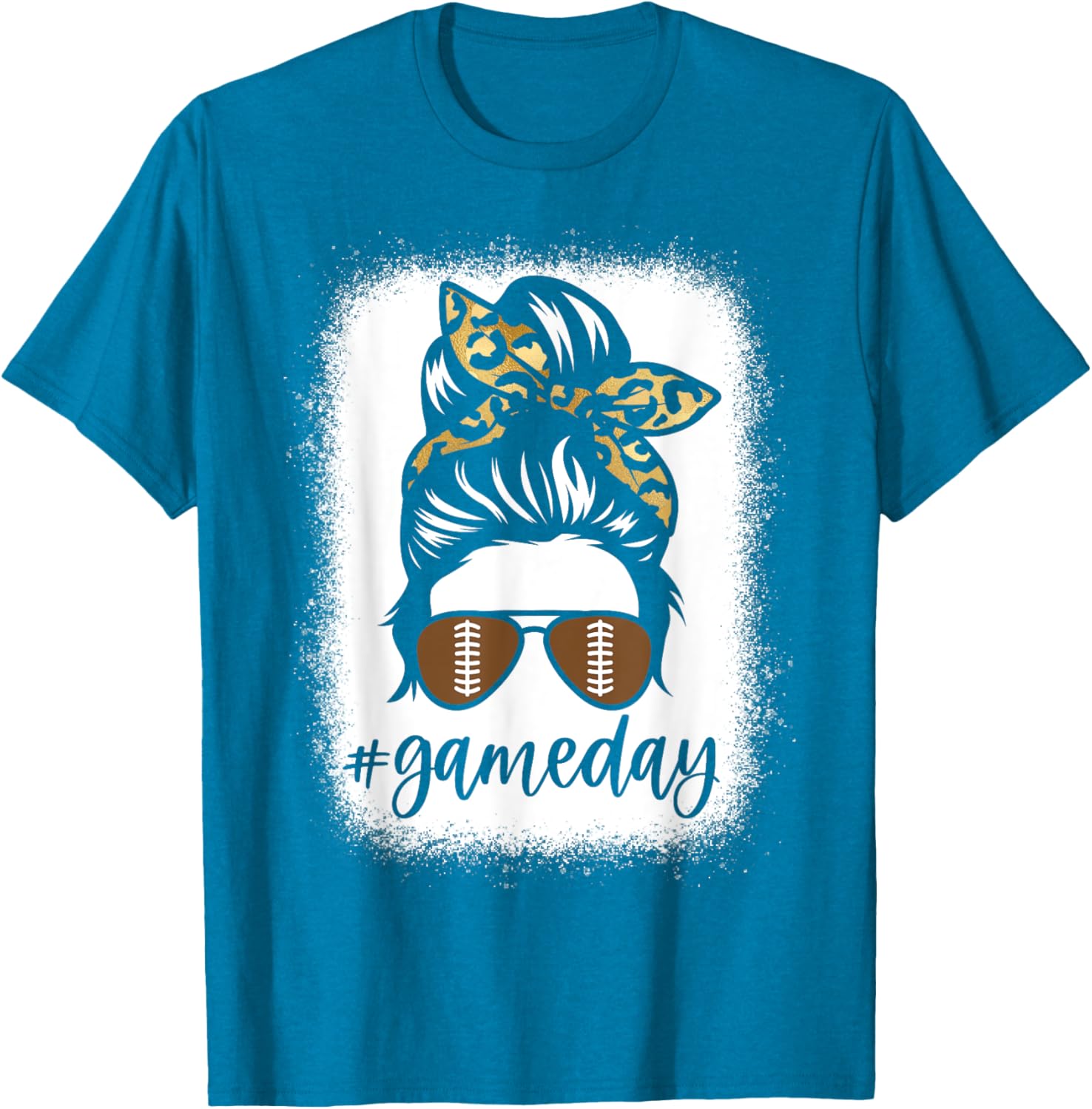 Game Day Leopard Messy Bun T-Shirt for Women and Girls – Sporty Style! - 15