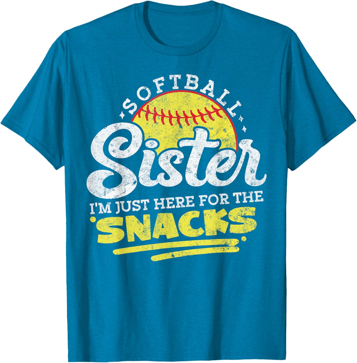 Softball Sister Funny Snack Lover Retro T-Shirt for Game Days - 7