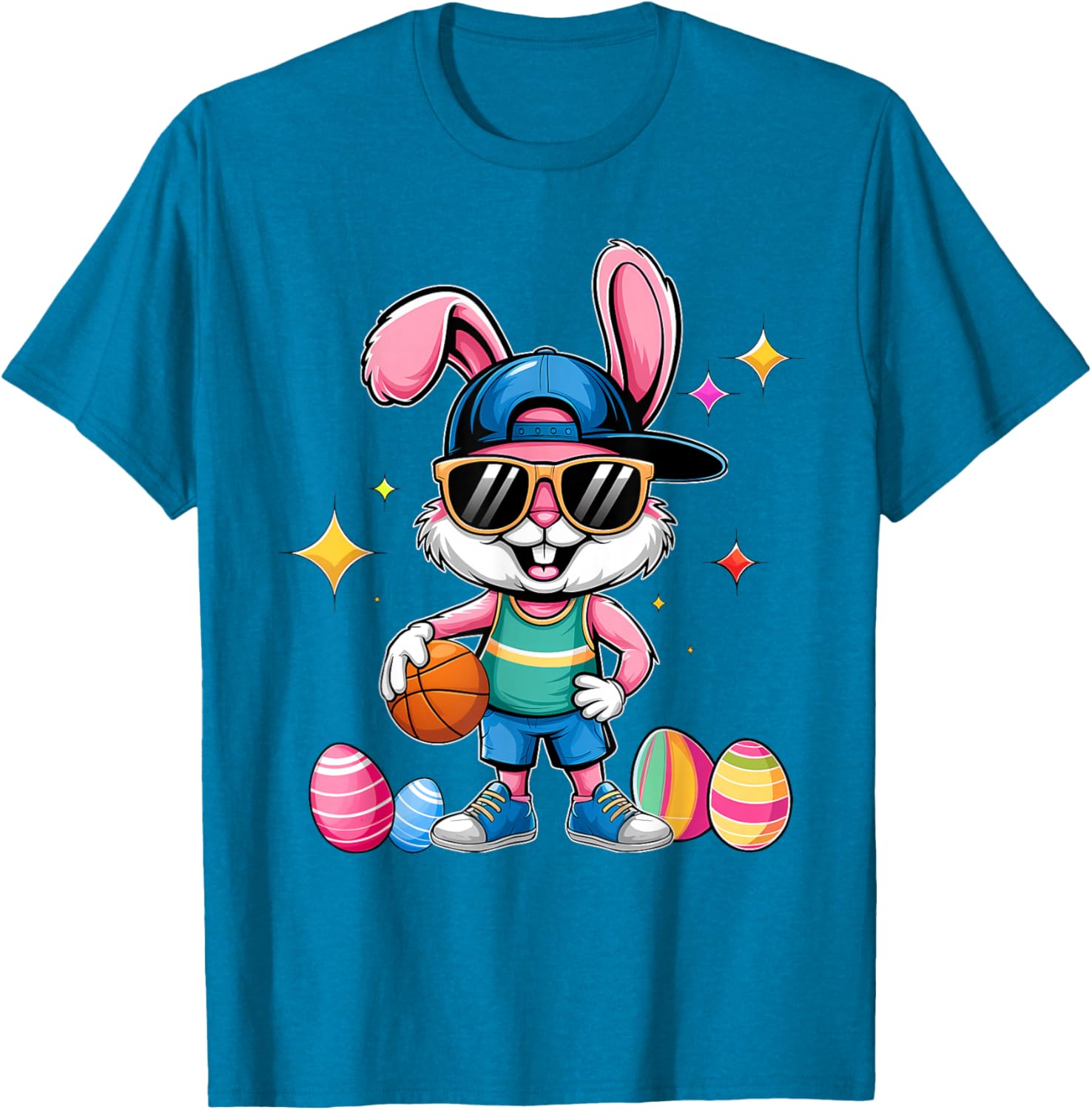 Happy Easter Bunny Basketball T-Shirt for Kids - Fun Sporty Design - 5