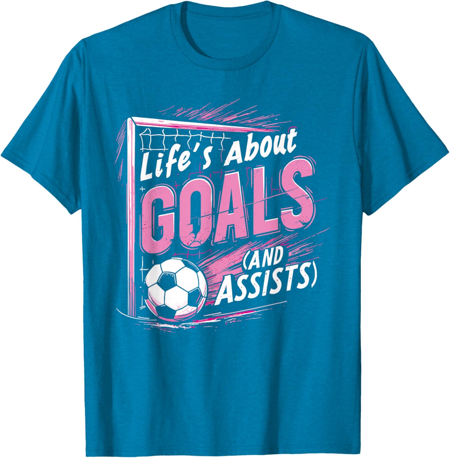 Soccer Girl T-Shirt Life's About Goals and Assists for Players - 11