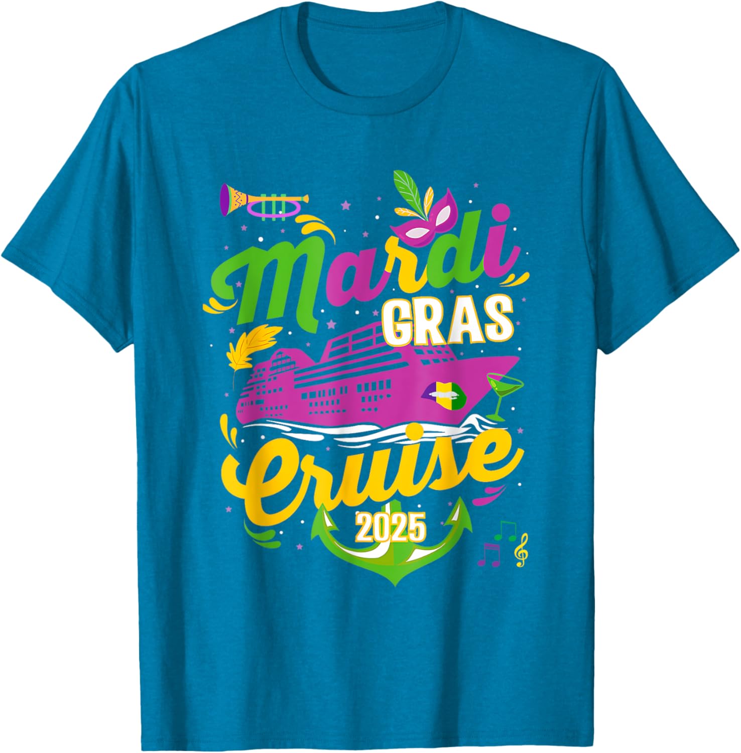 Mardi Gras Cruise Squad 2025 Family Matching T-Shirts for Fun Adventures - 22