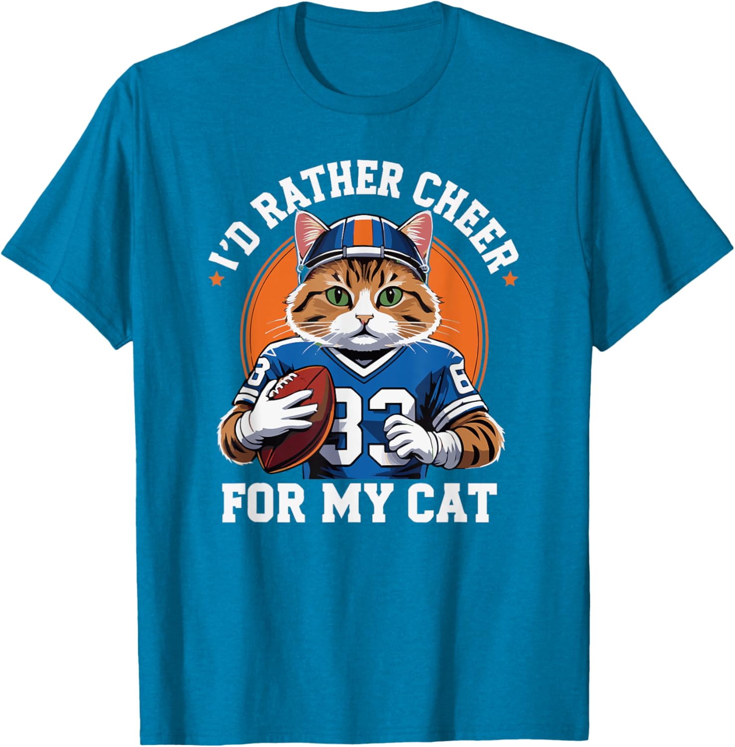 Funny I'd Rather Cheer for My Cat T-Shirt for Anti Football Lovers - 1
