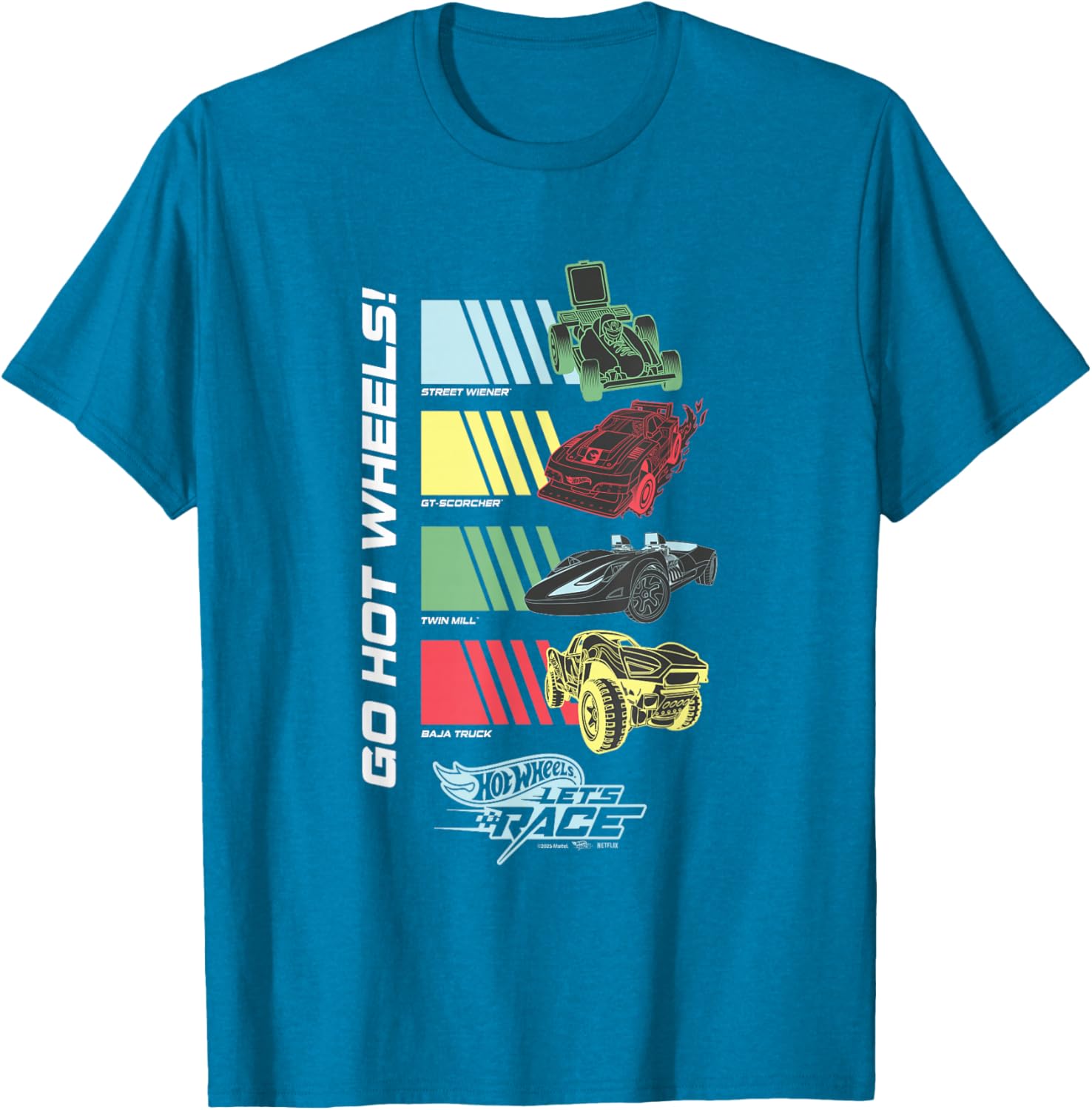 Hot Wheels Let's Race T-Shirt for Kids - Fun Racing Graphic Tee - 13