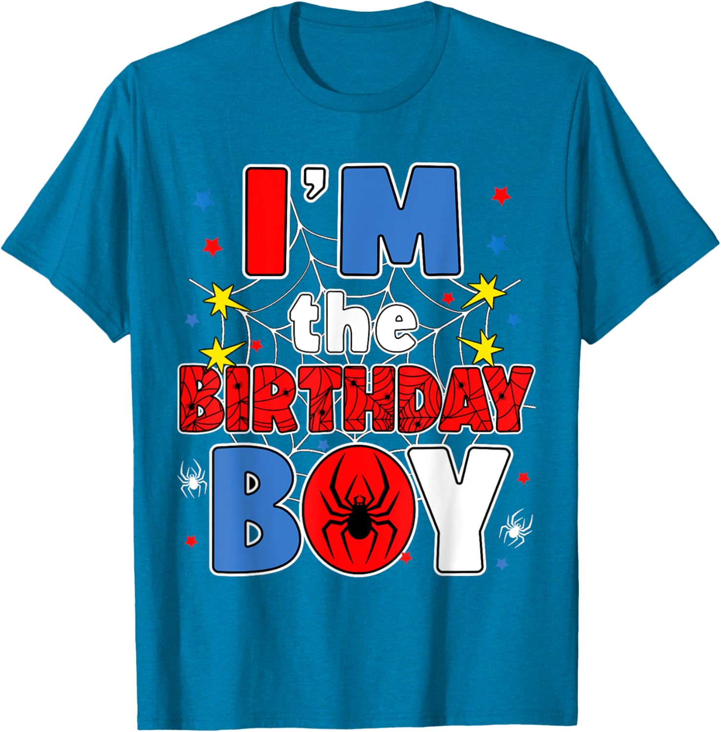 I'm The Birthday Boy Spider Web Family Party T-Shirt for Kids - 15