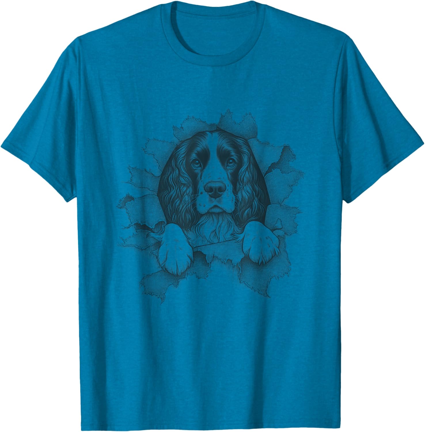 English Springer Spaniel Peeking T-Shirt for Dog Lovers - Fun and Stylish Wear - 1