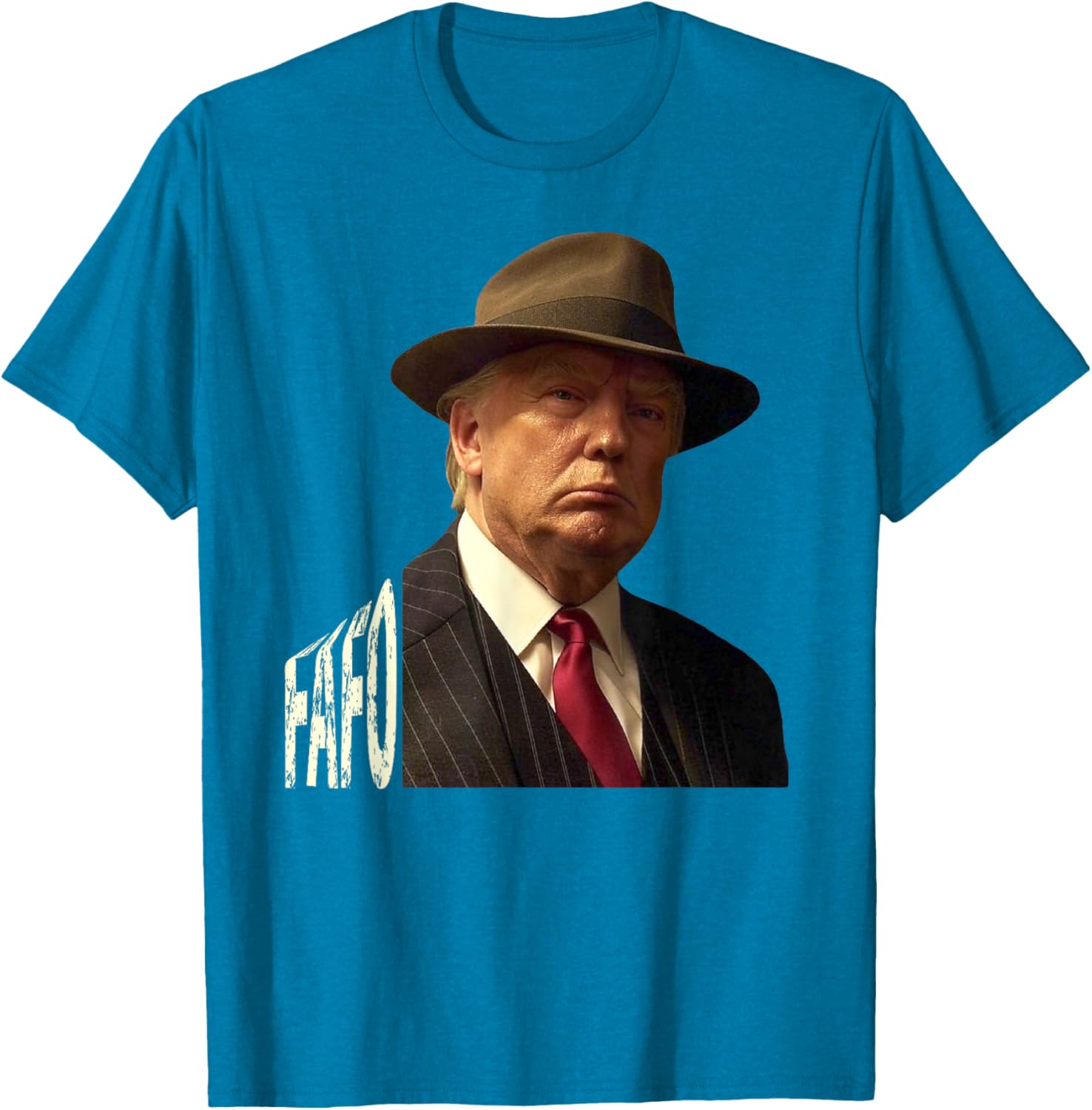 Humorous Trump Fafo Design Unisex Black Crew Neck T-Shirt for Adults - 7