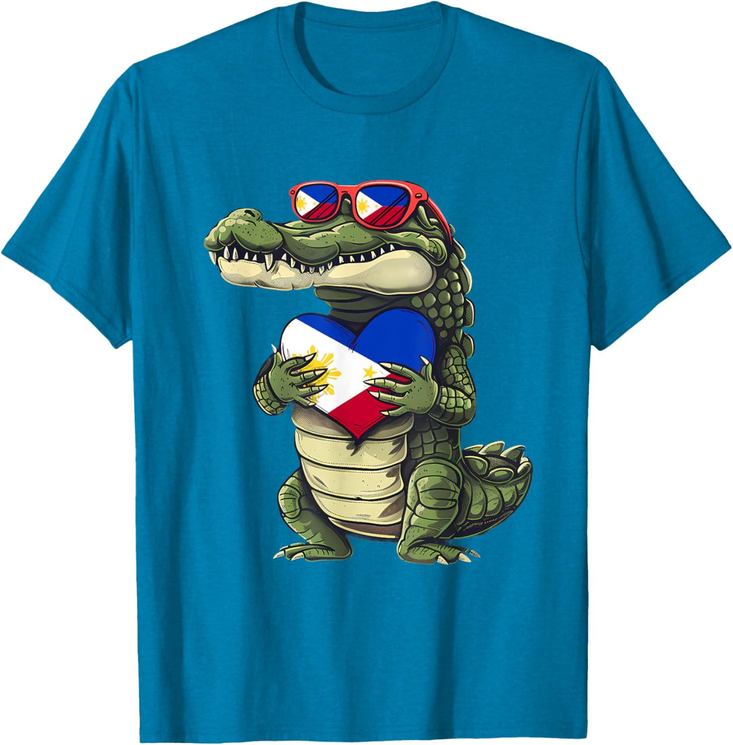 Philippines Crocodile Heart T-Shirt with Filipino Flag - Pilipinas Pride - 12