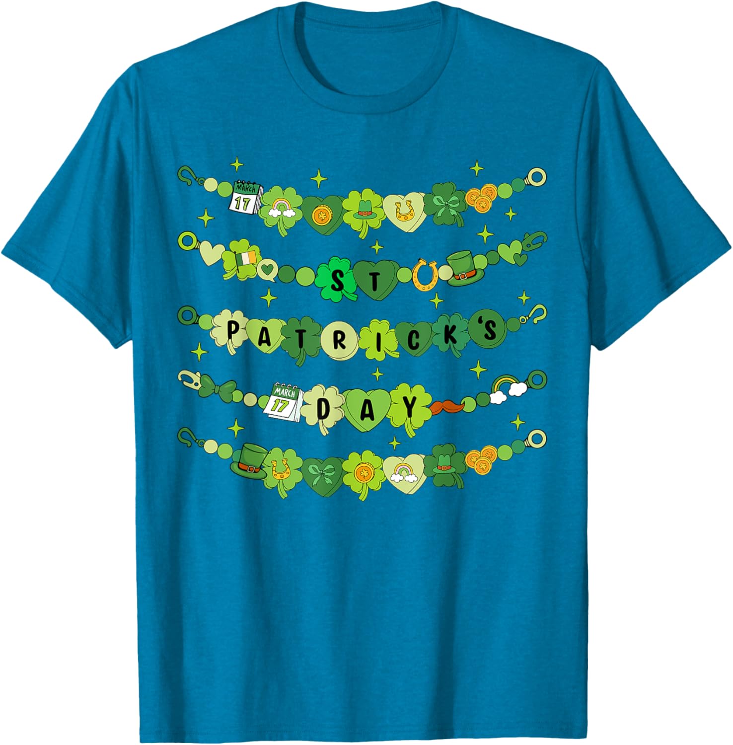 Happy St Patricks Day Friendship Bracelet T-Shirt for Girls - 23