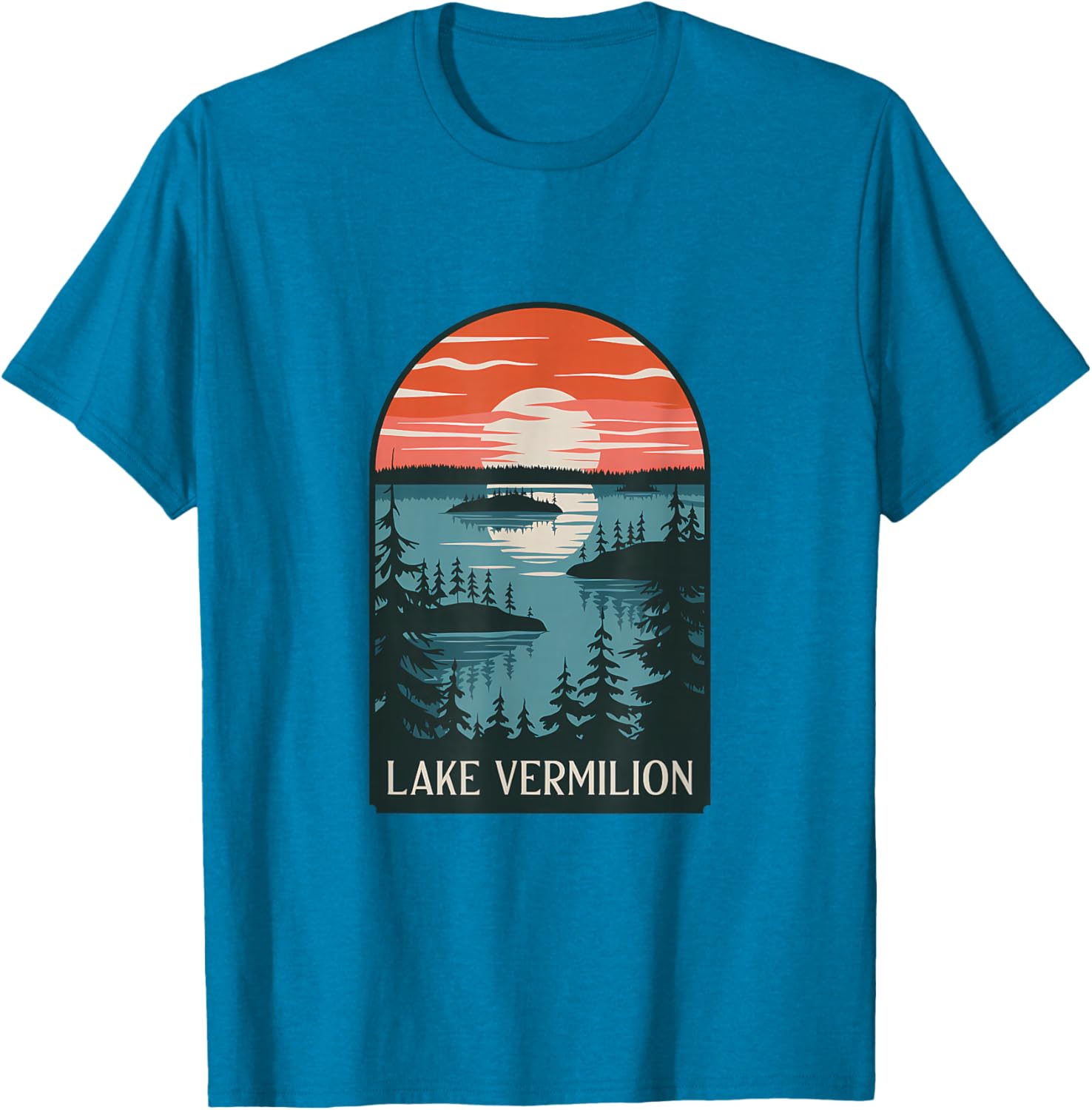 Lake Vermilion Sunset Reflection T-Shirt for Nature Lovers and Adventurers - 4