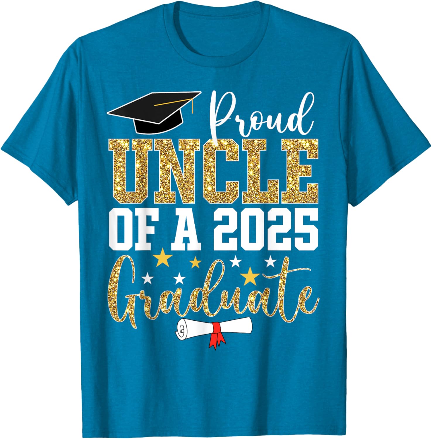 Proud Uncle of 2025 Graduate T-Shirt Perfect Graduation Gift - 8