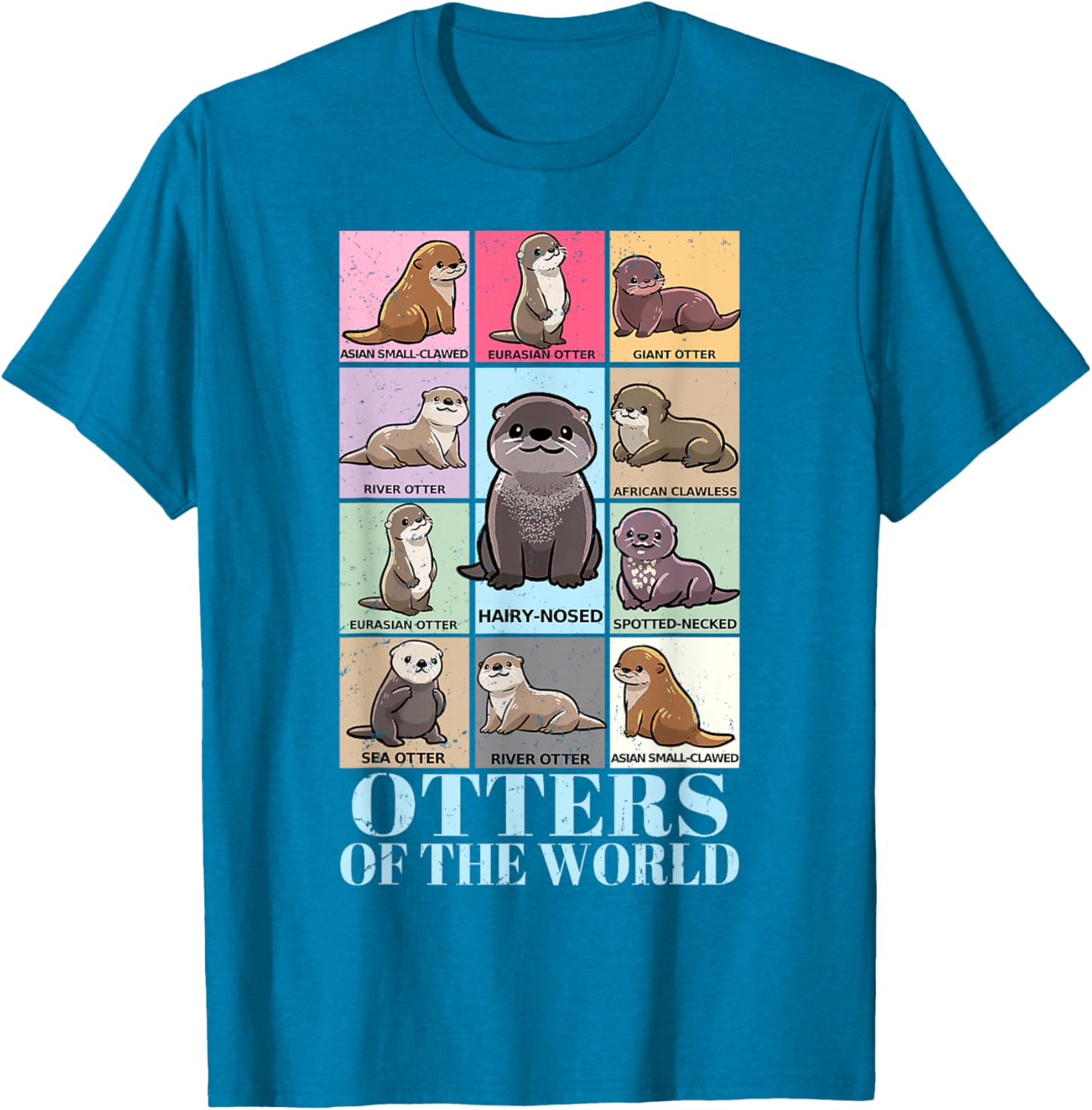 Otters of the World Vintage Sea Otter T-Shirt for Kids and Adults - 10