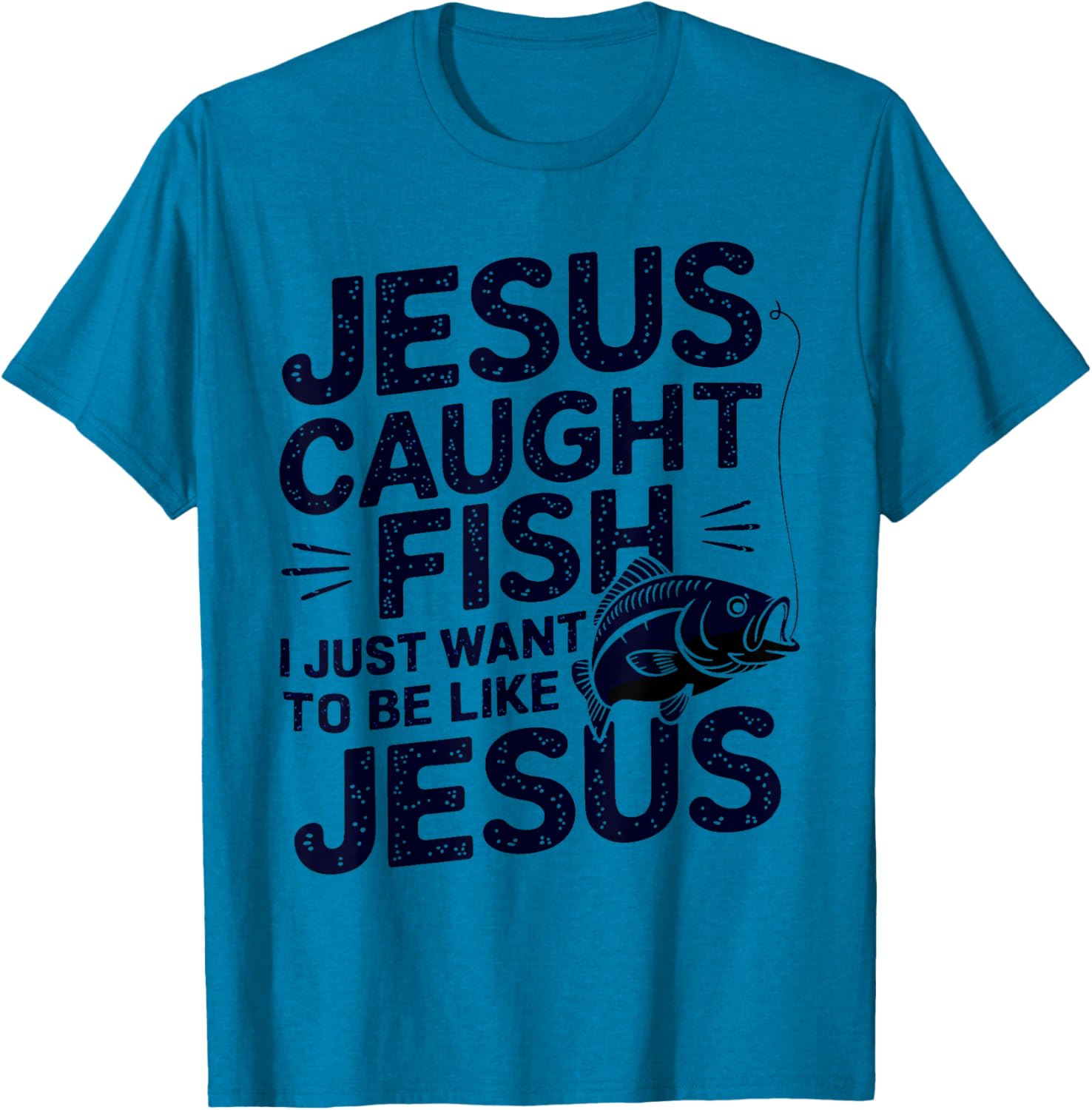 Jesus Caught Fish Fishing T-Shirt for Faithful Anglers and Fishermen - 7