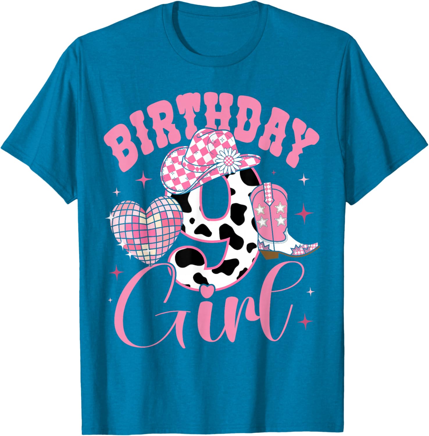 Happy 9th Birthday Cowgirl Tee Stylish Rodeo Outfit for Girls - 16