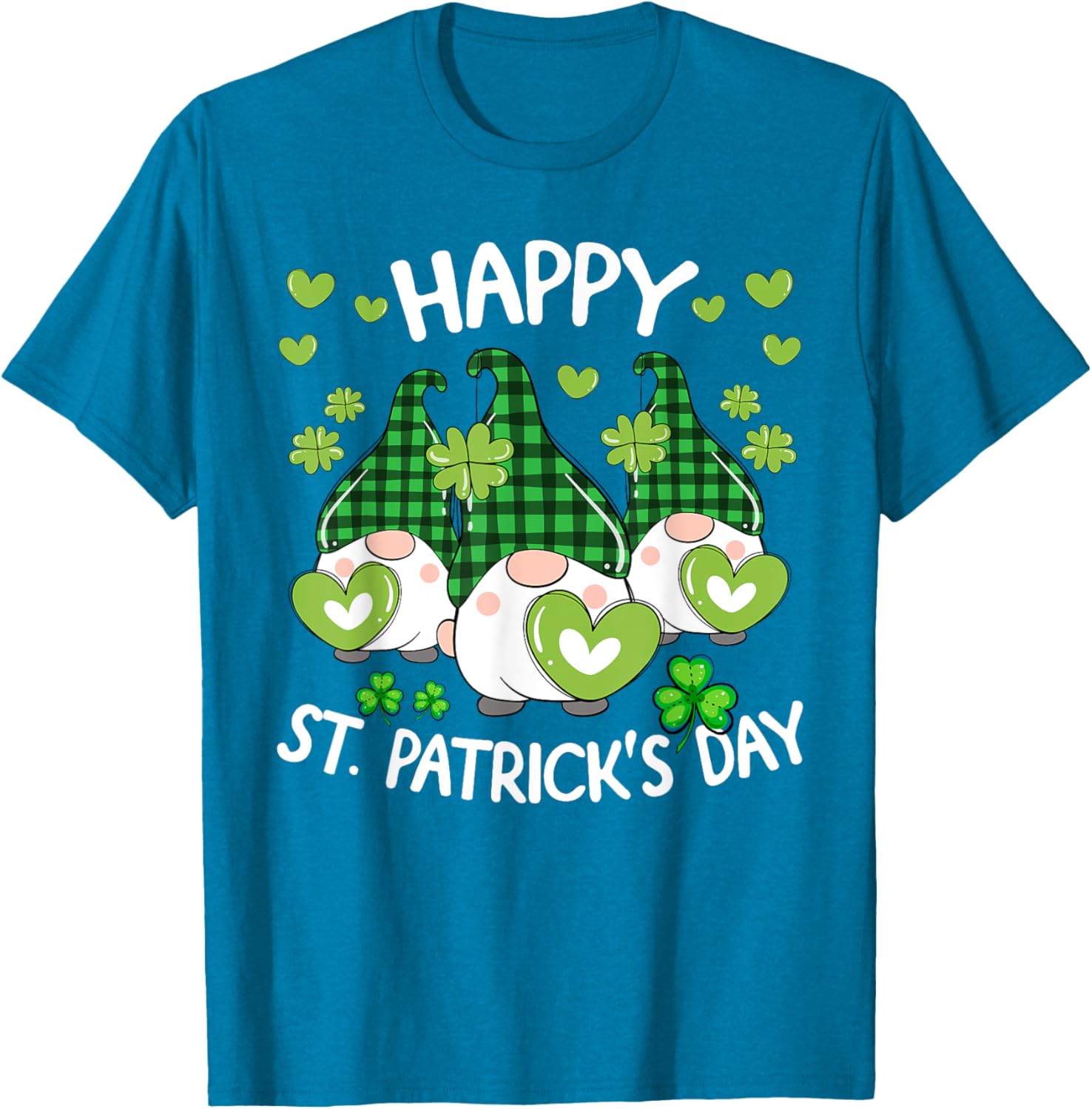 Happy St Patricks Day Gnome Shamrock T-Shirt for Women and Kids - 8