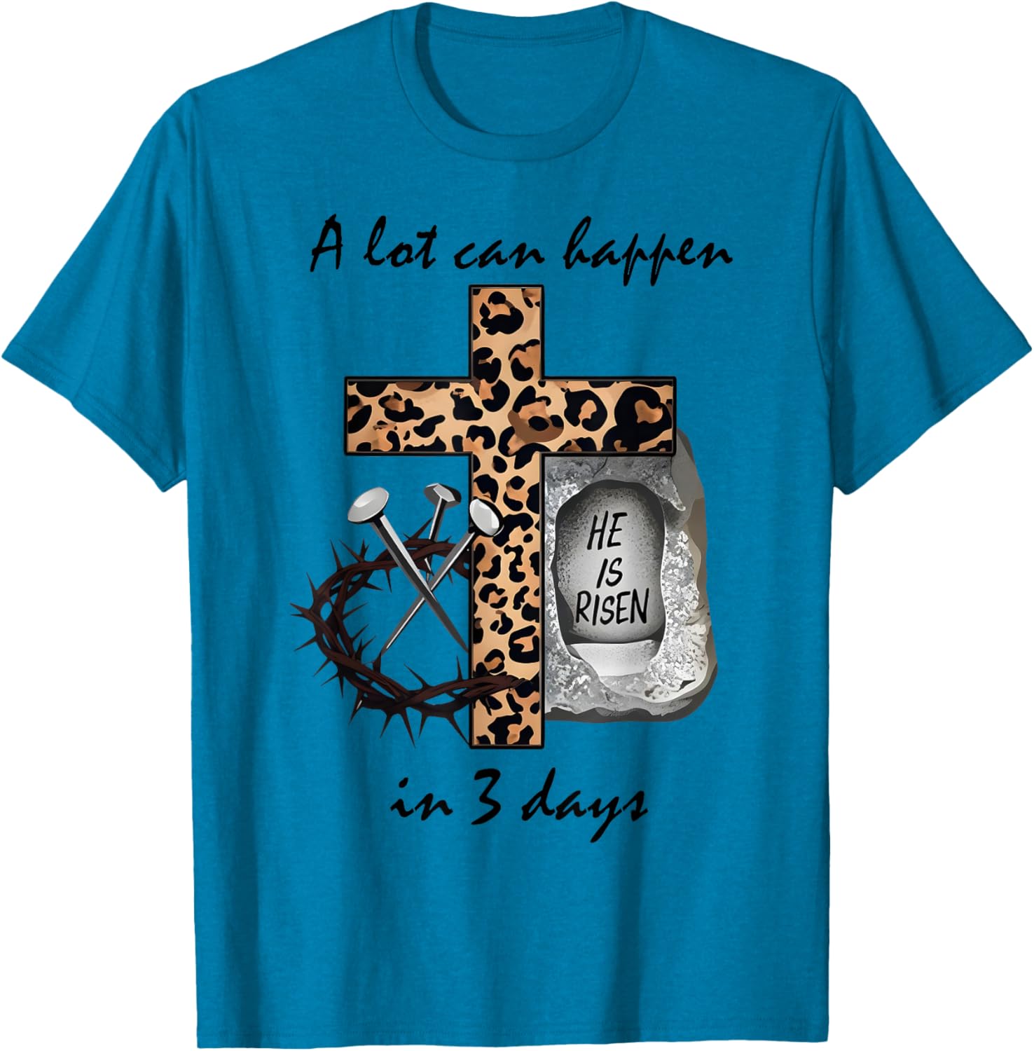 Inspirational 3 Days Christian Easter Cross T-Shirt for Faithful Celebration - 3