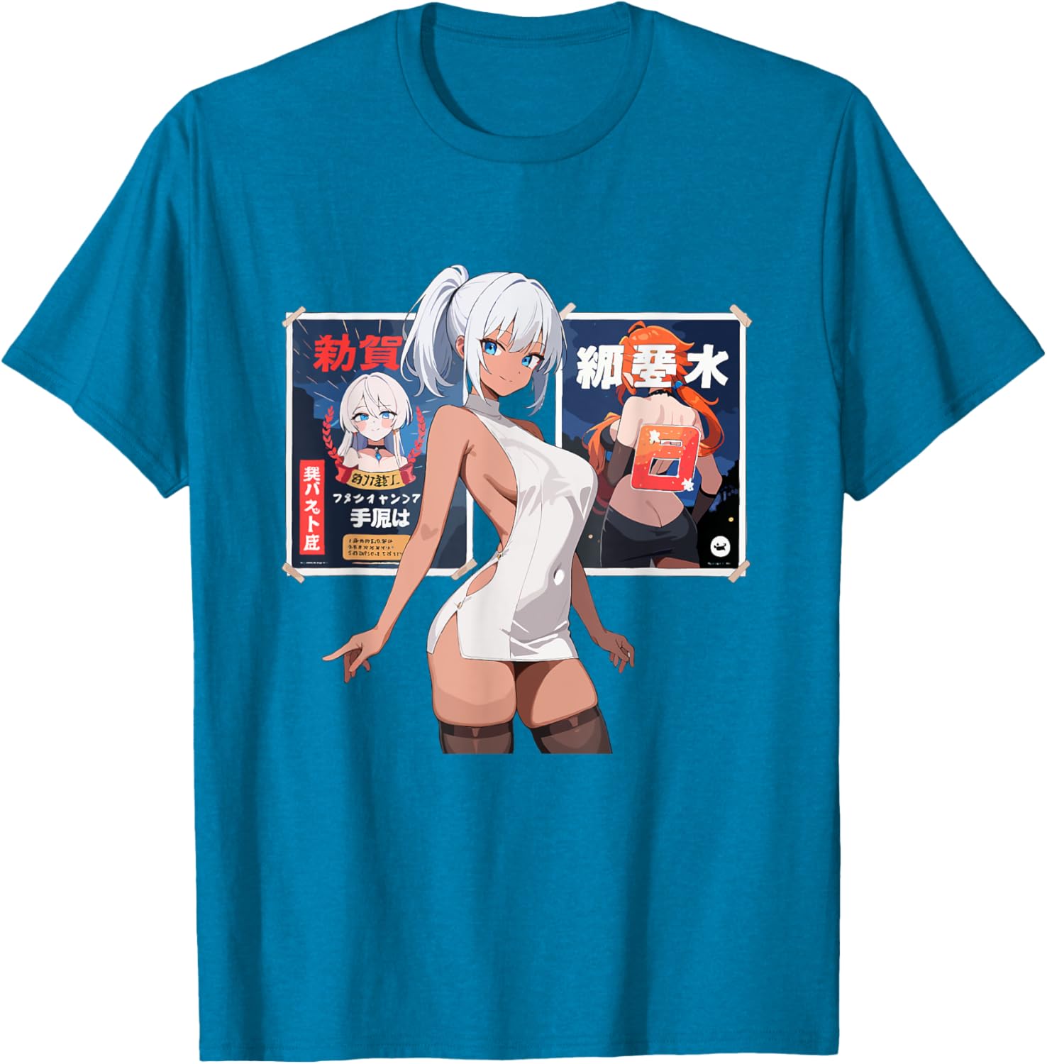 Stylish Waifu Anime Girl T-Shirt in Japanese Art Style for Fans - 7