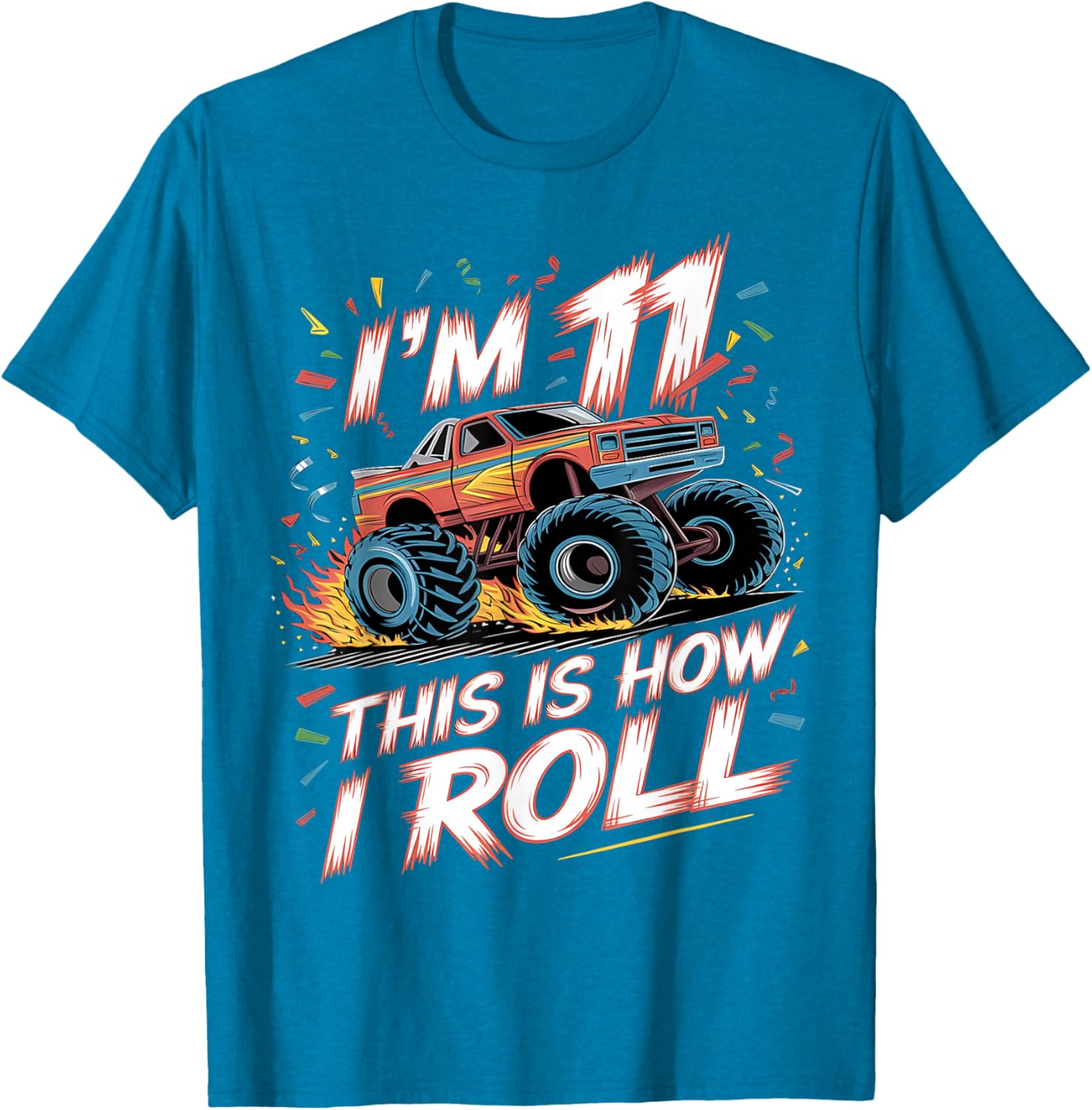 Monster Truck 11th Birthday Shirt for Boys - Fun Birthday T-Shirt - 6