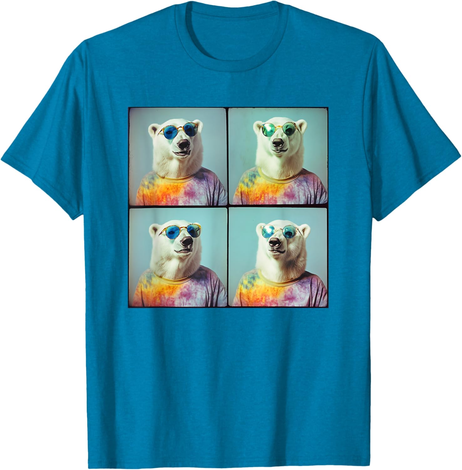Colorful Tie Dye Polar Bear T-Shirt for Unique Hippie Style Fun - 18
