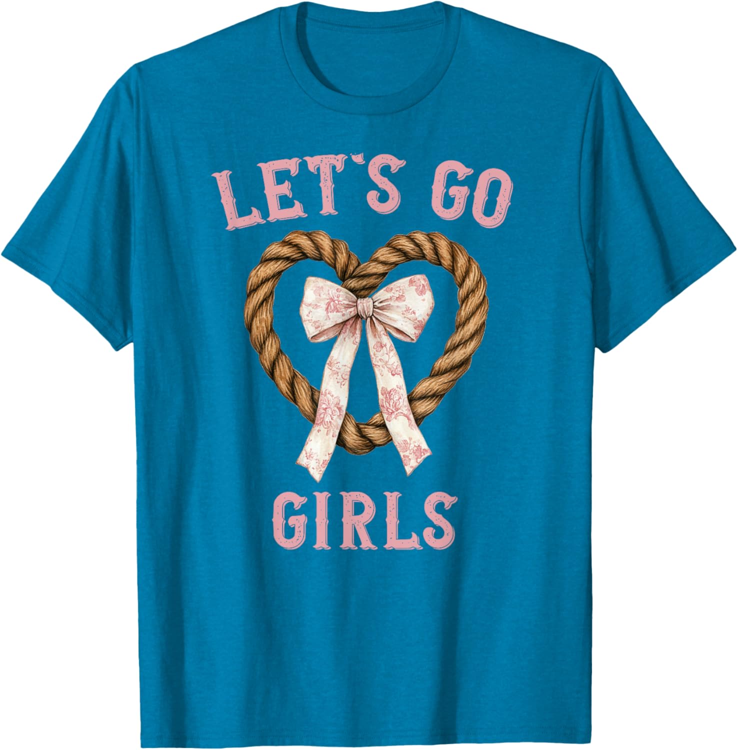 Chinoiserie Pink Cowgirl Lasso T-Shirt for Stylish Western Girls - 5