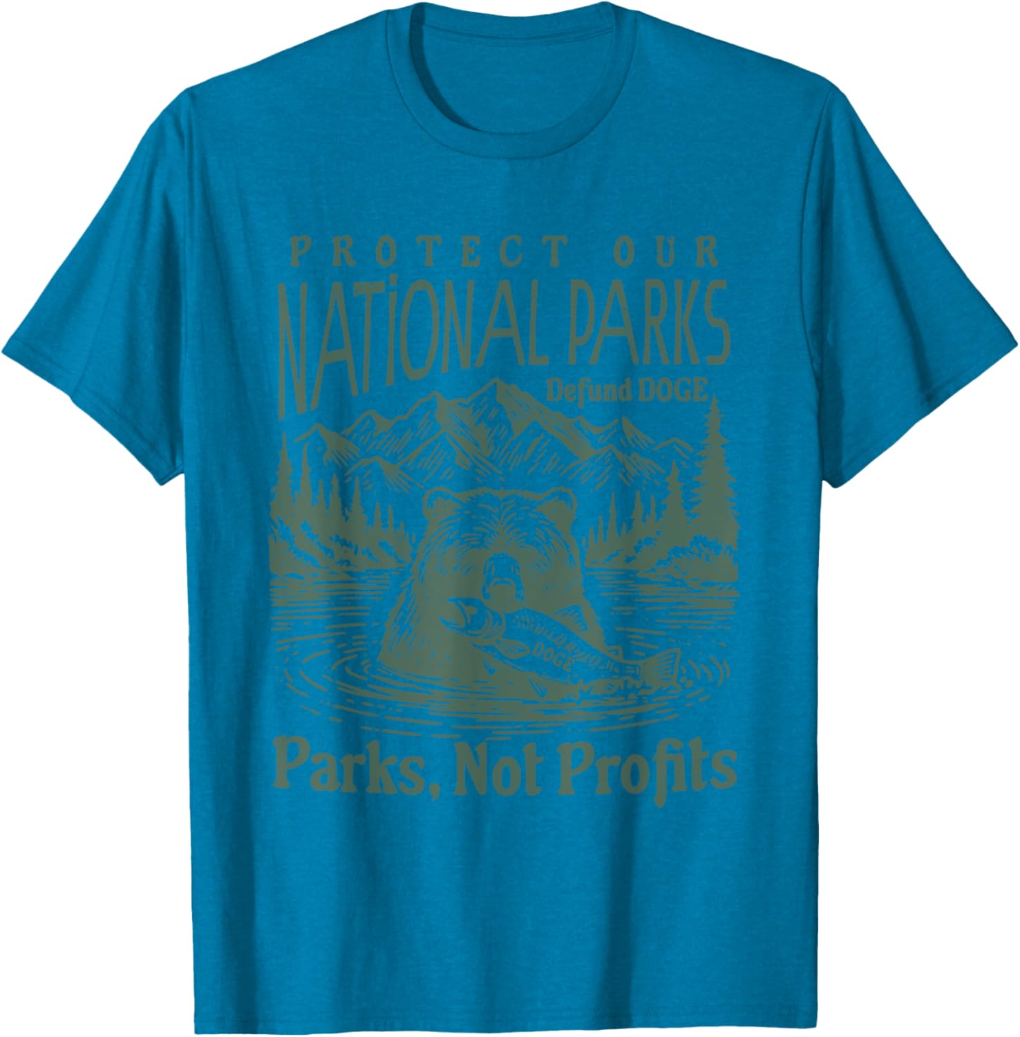 Support National Parks T-Shirt - Defund DOGE Parks Not Profits Design - 16