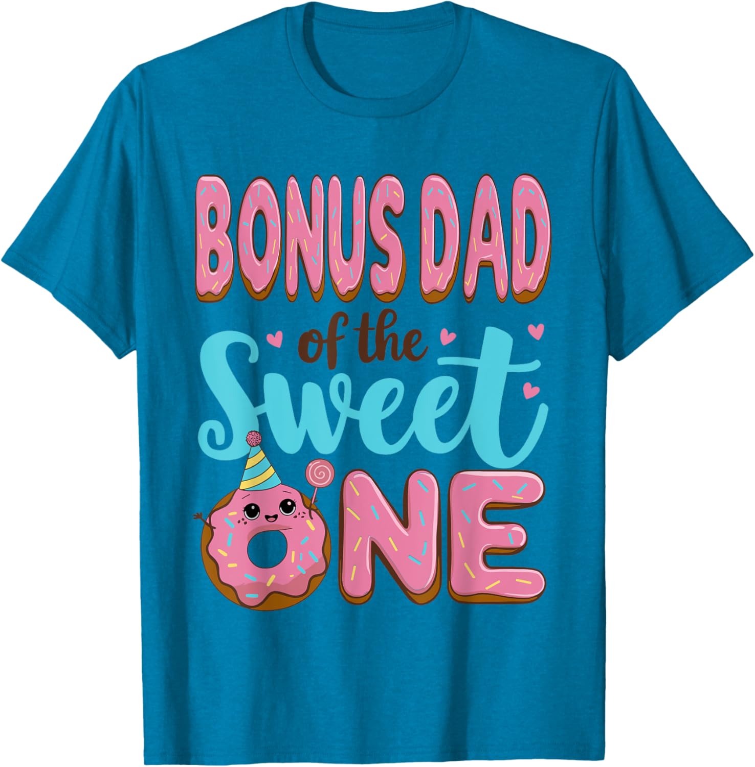 Bonus Dad Donut Party T-Shirt for 1st Birthday Girl Celebration - 15