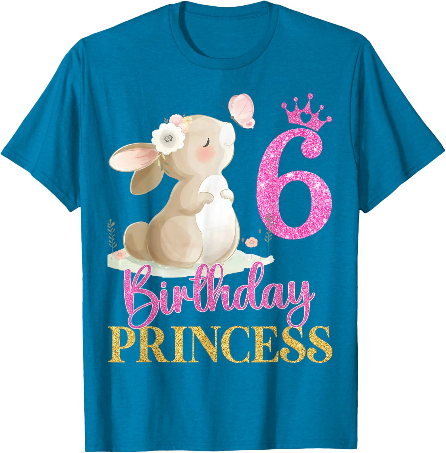 Adorable Rabbit Princess T-Shirt for 6th Birthday Girls - Perfect Gift! - 24
