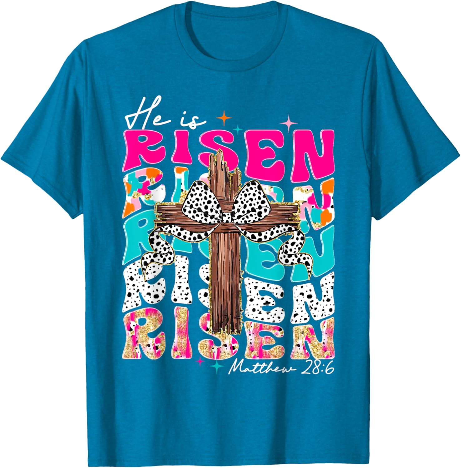 He Is Risen Cross Jesus Easter T-Shirt for Men and Women - Faith Apparel - 8
