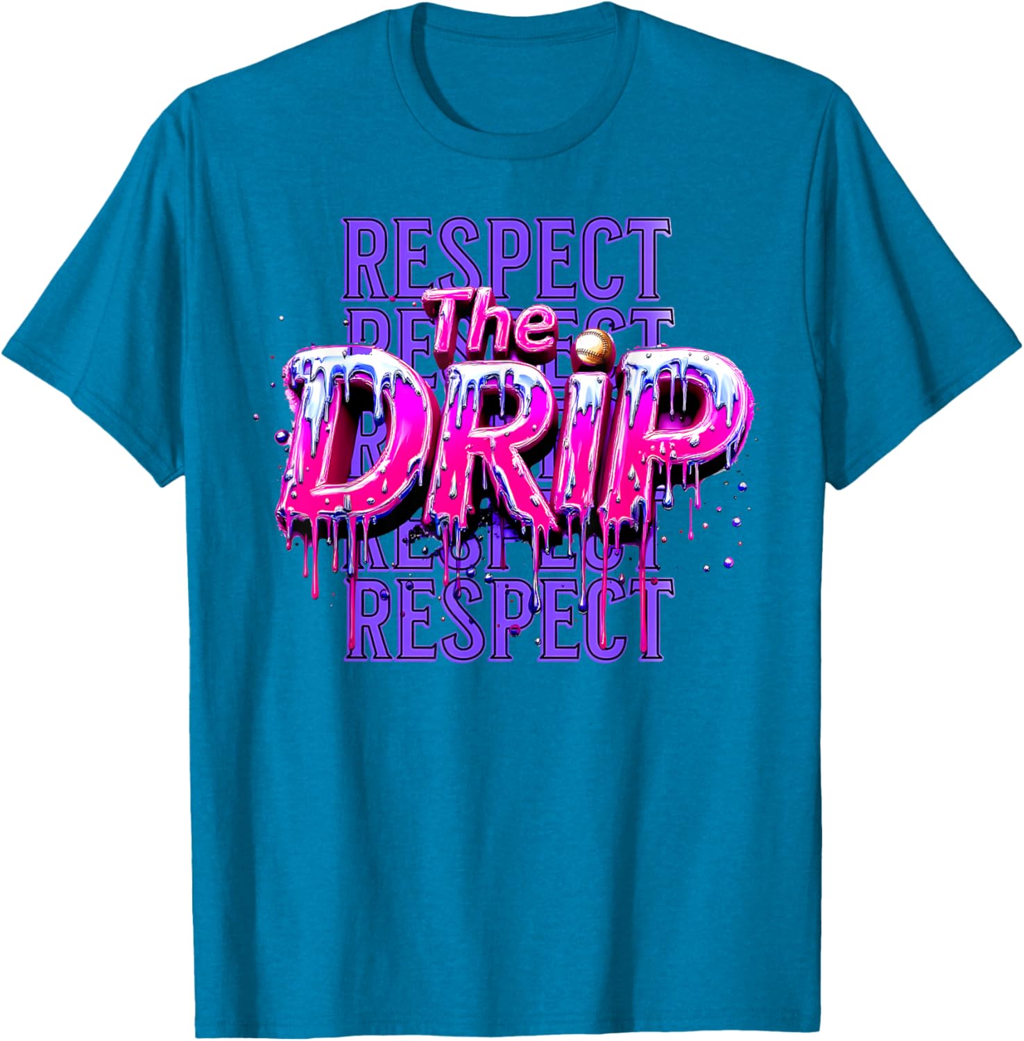 Respect The Drip Baseball Ice Cream Drip T-Shirt for Cool Style - 3