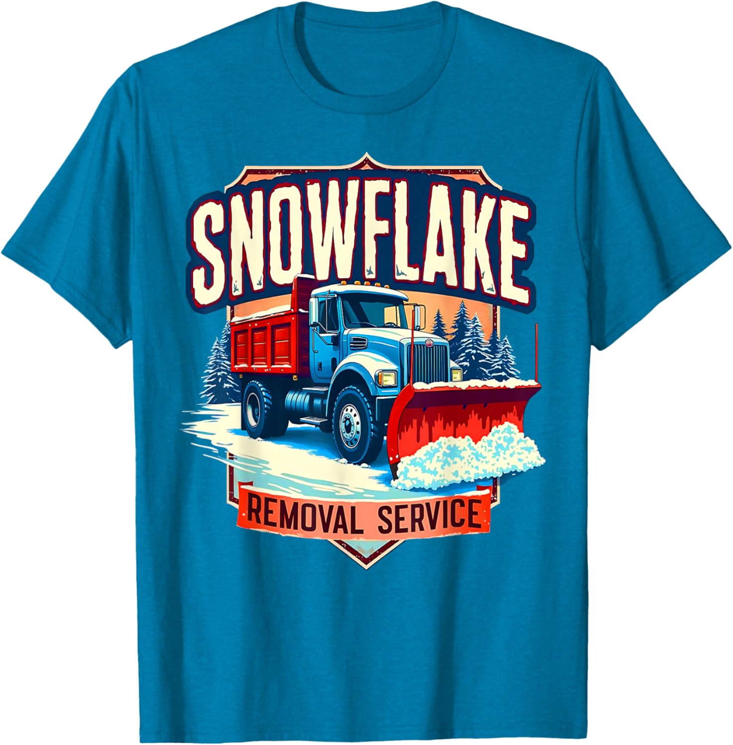 Snowflake Removal Service Truck Winter Supporter T-Shirt for Snow Days - 17