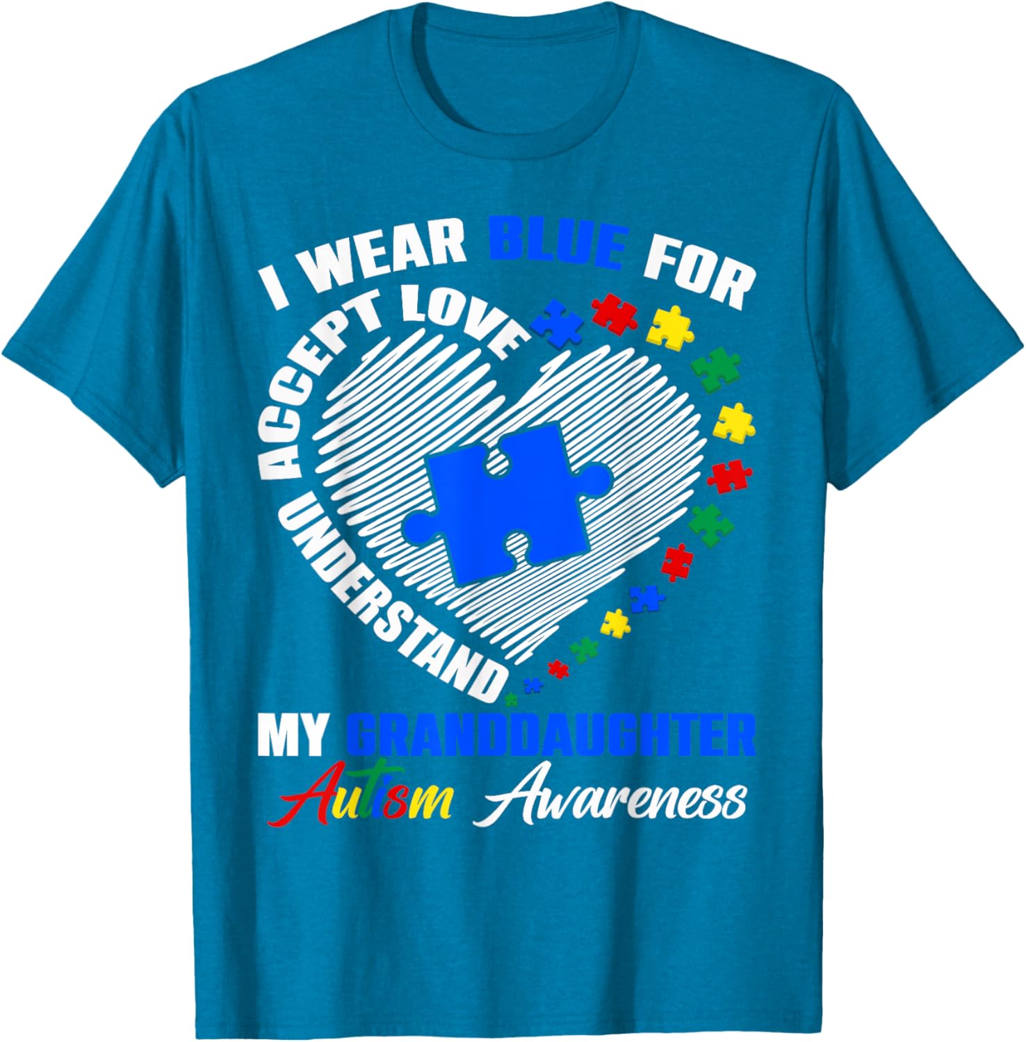 Blue Puzzle Pie T-Shirt for Autism Awareness - Perfect for Granddaughters - 6