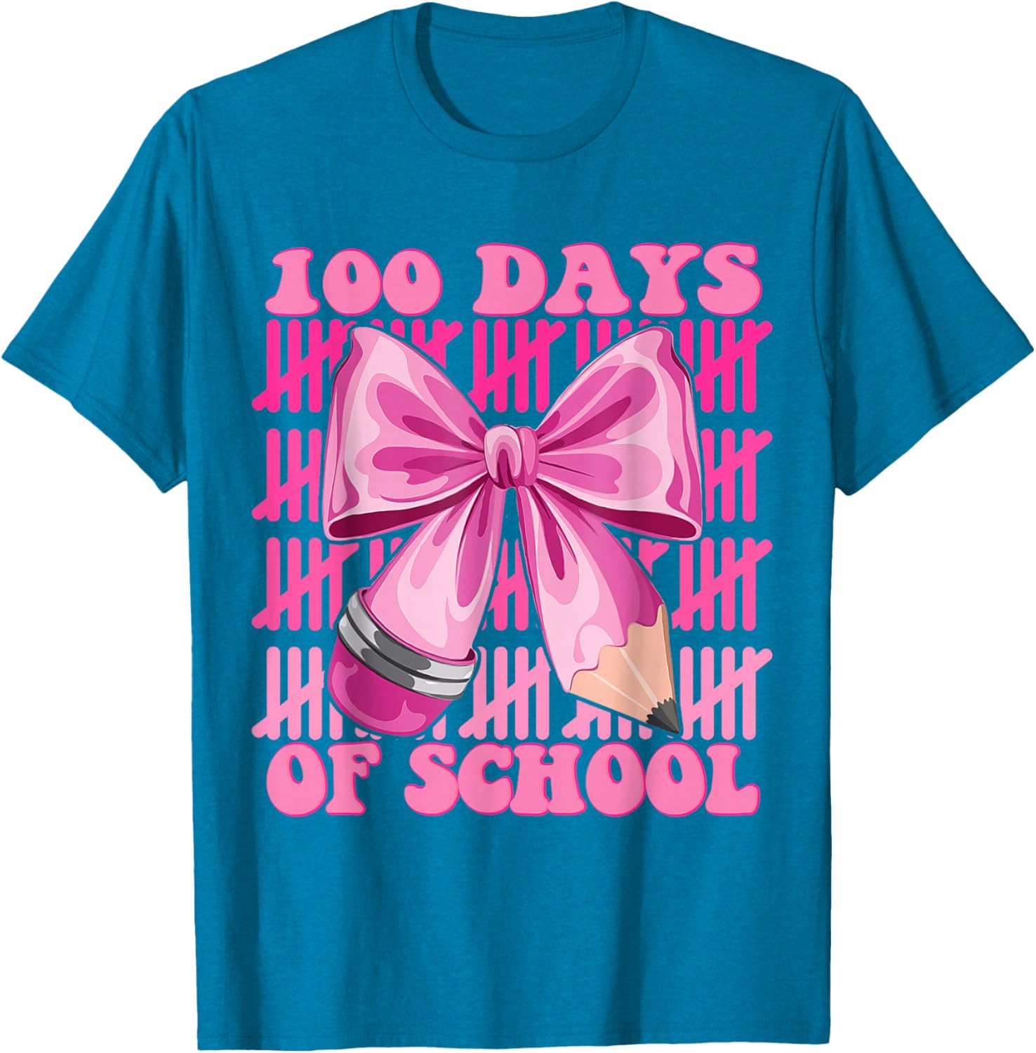 100 Days of School Girls Coquette Bow T-Shirt for Celebrating Milestones - 17