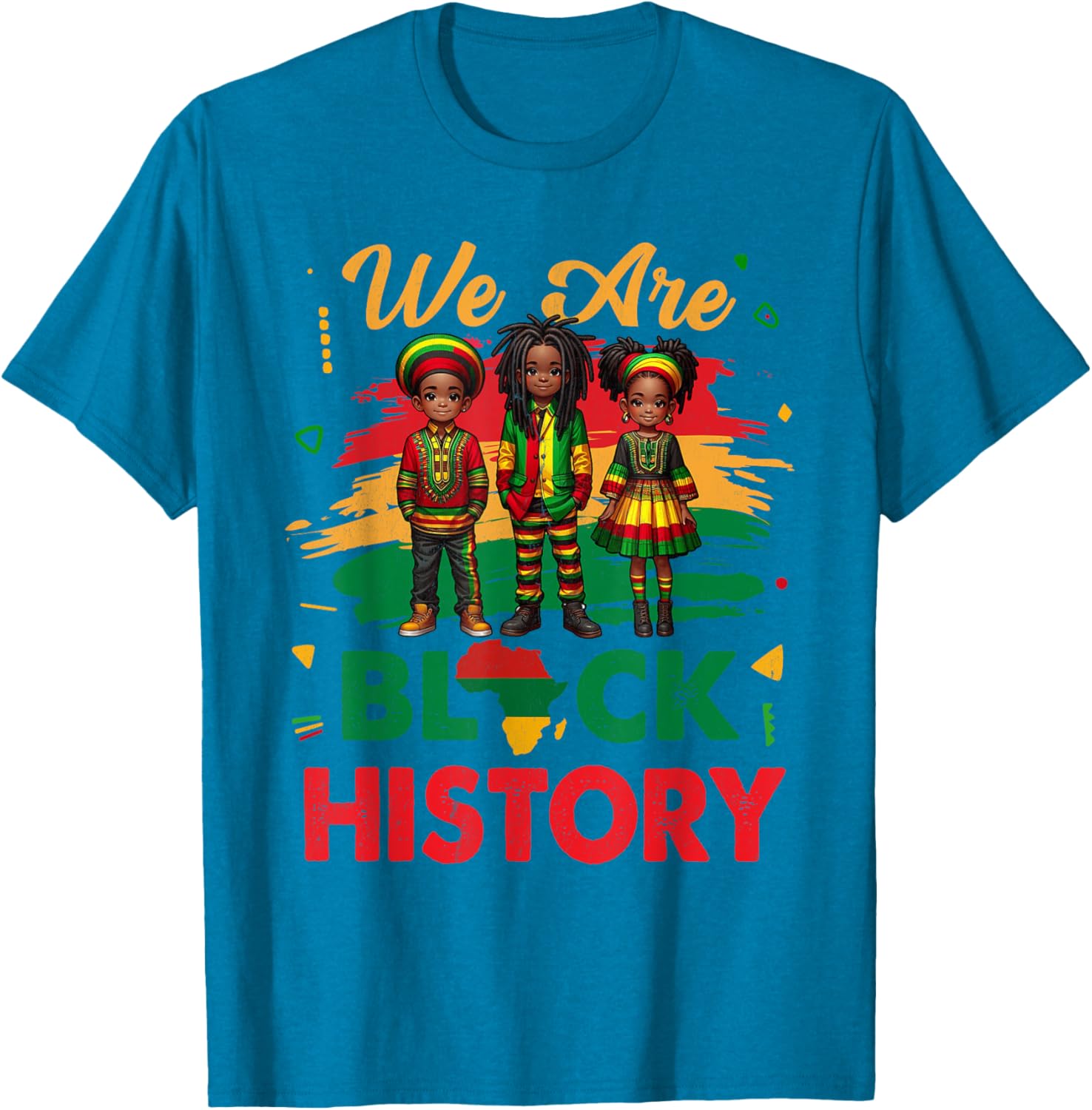 Black History Month Map T-Shirt for African Kids Boys and Girls - 8