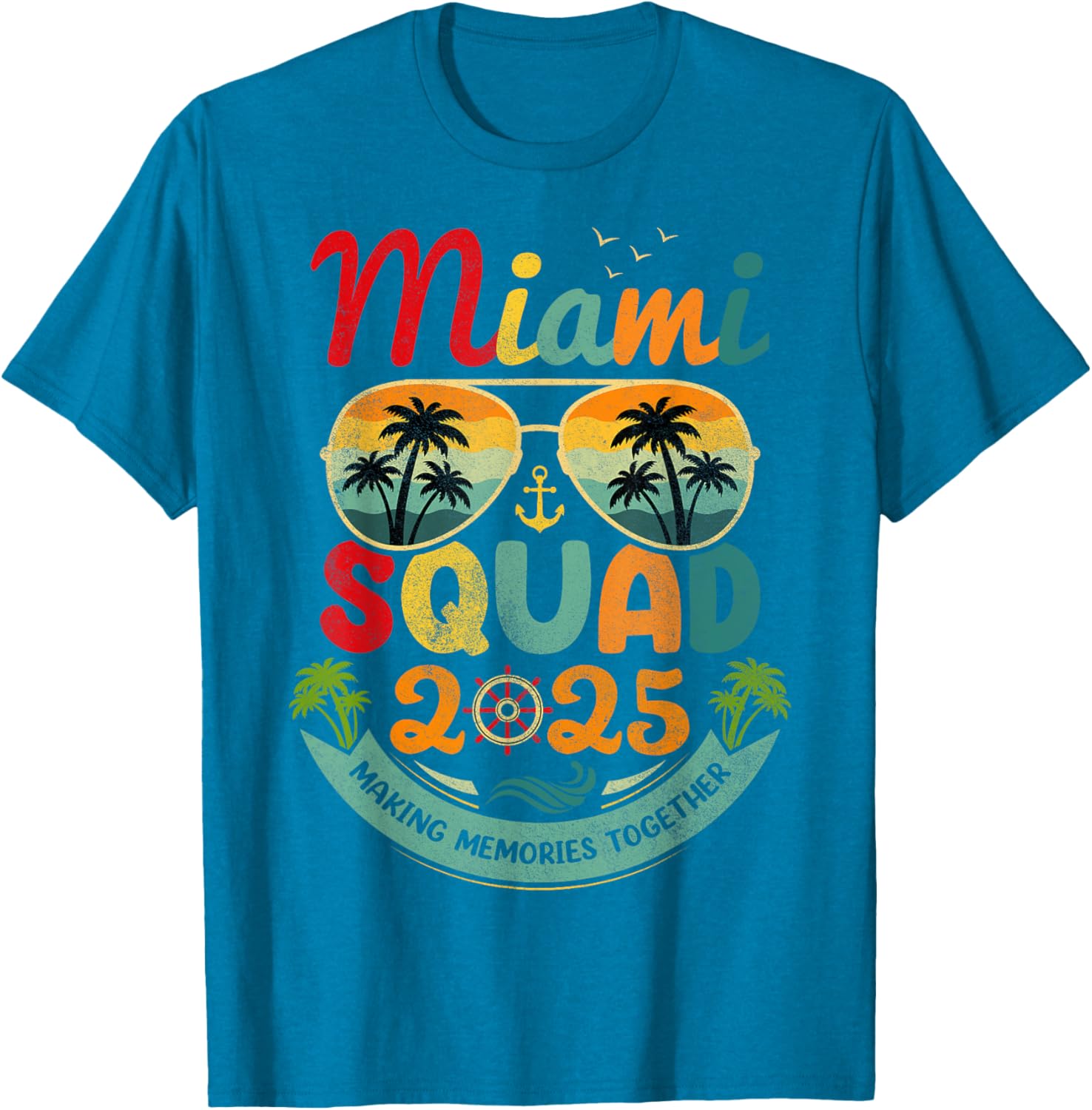 Miami Squad 2025 Vintage Beach Vacation T-Shirt for Group Fun - 7