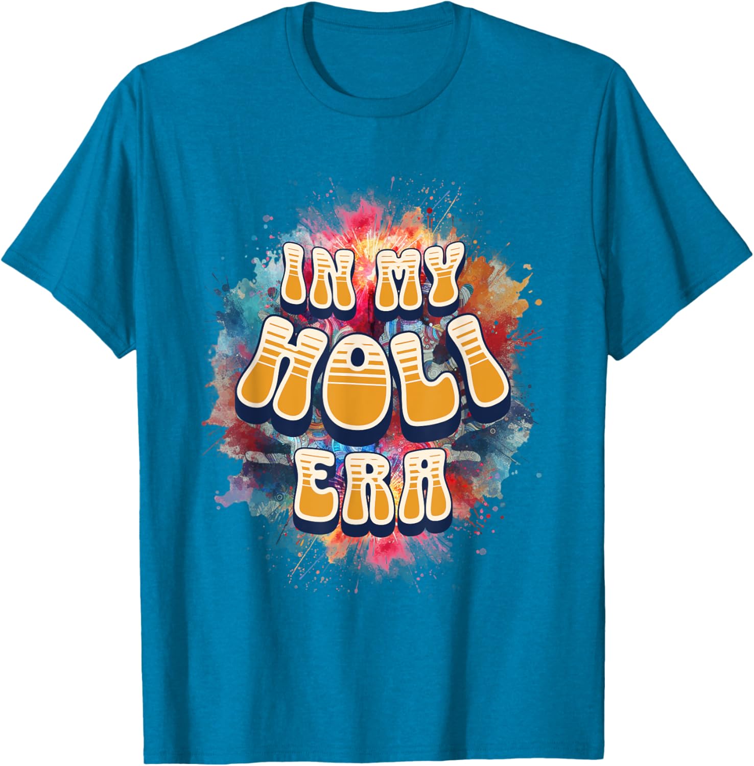In My Holi Era Retro Groovy Colors Women's T-Shirt for Holi Festival - 4