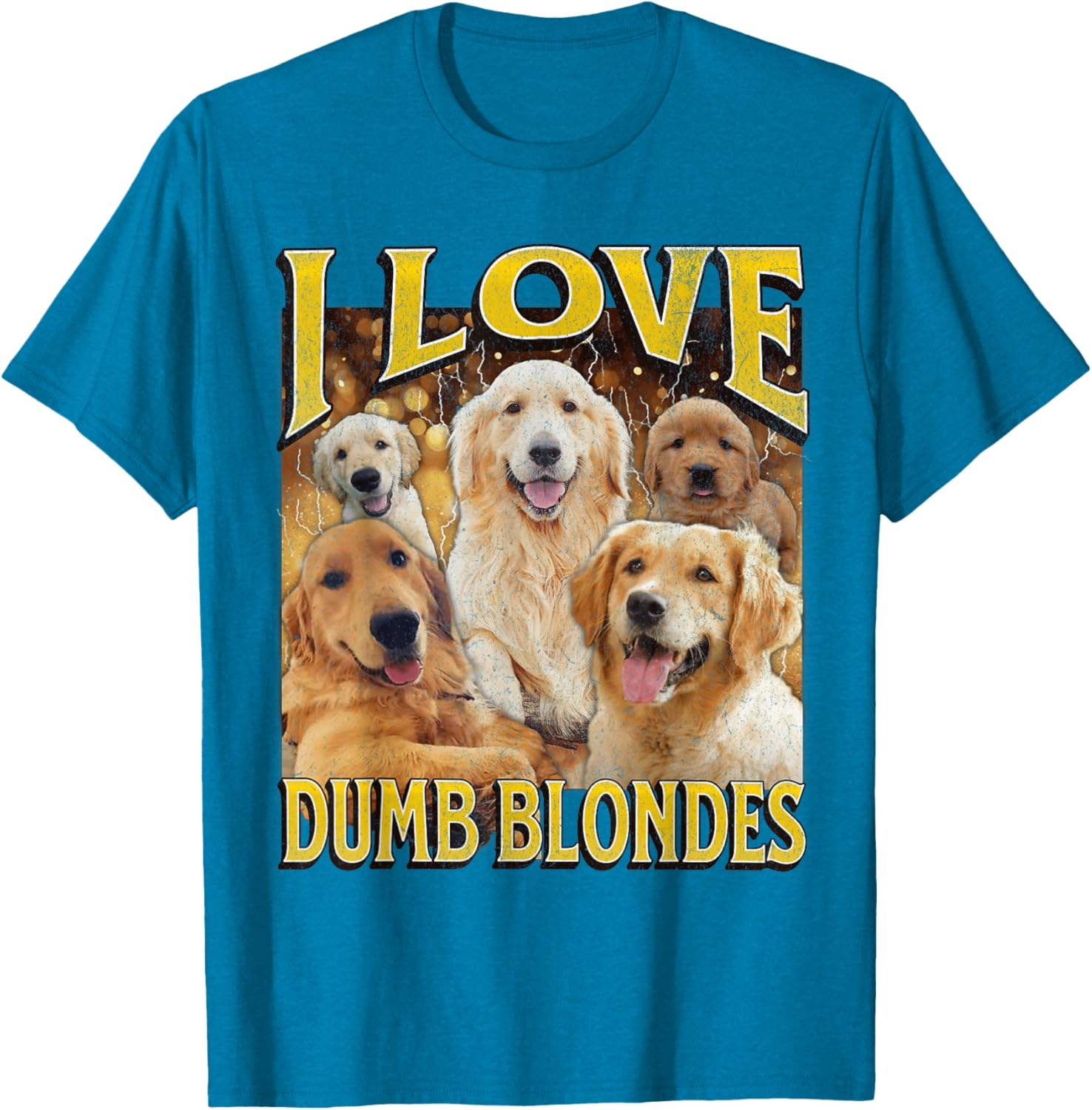 I Love Dumb Blondes Funny Dog Meme Graphic T-Shirt for Pet Lovers - 7