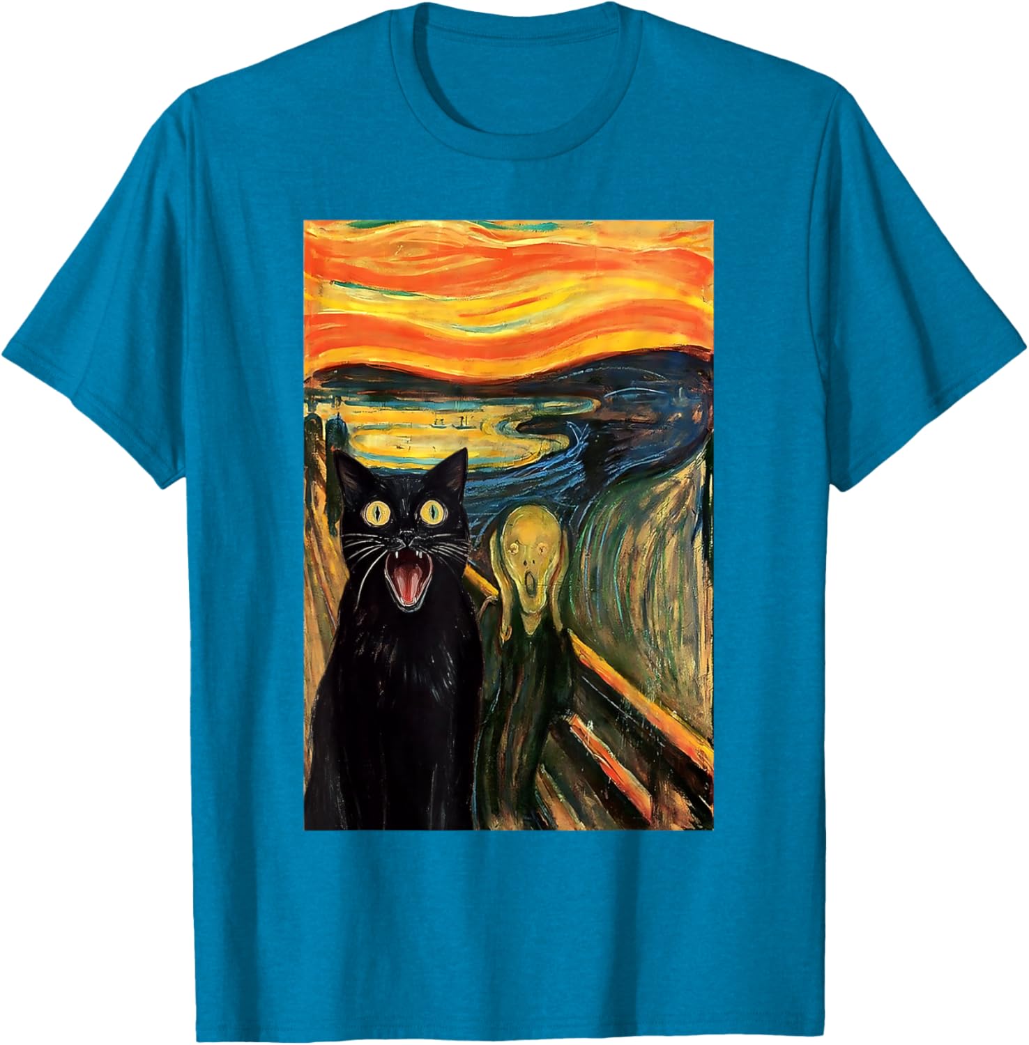 Funny Black Cat Scream Parody T-Shirt for Cat Lovers and Fans - 9