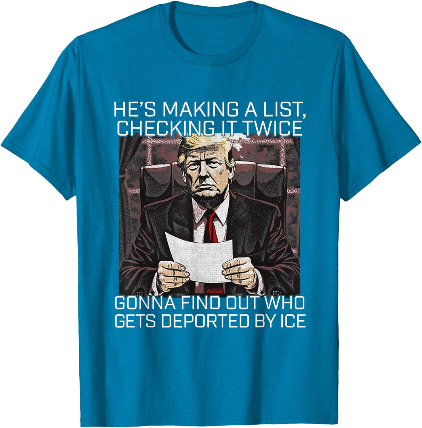 He's Making A List Checking It Twice T-Shirt for Christmas Cheer - 17