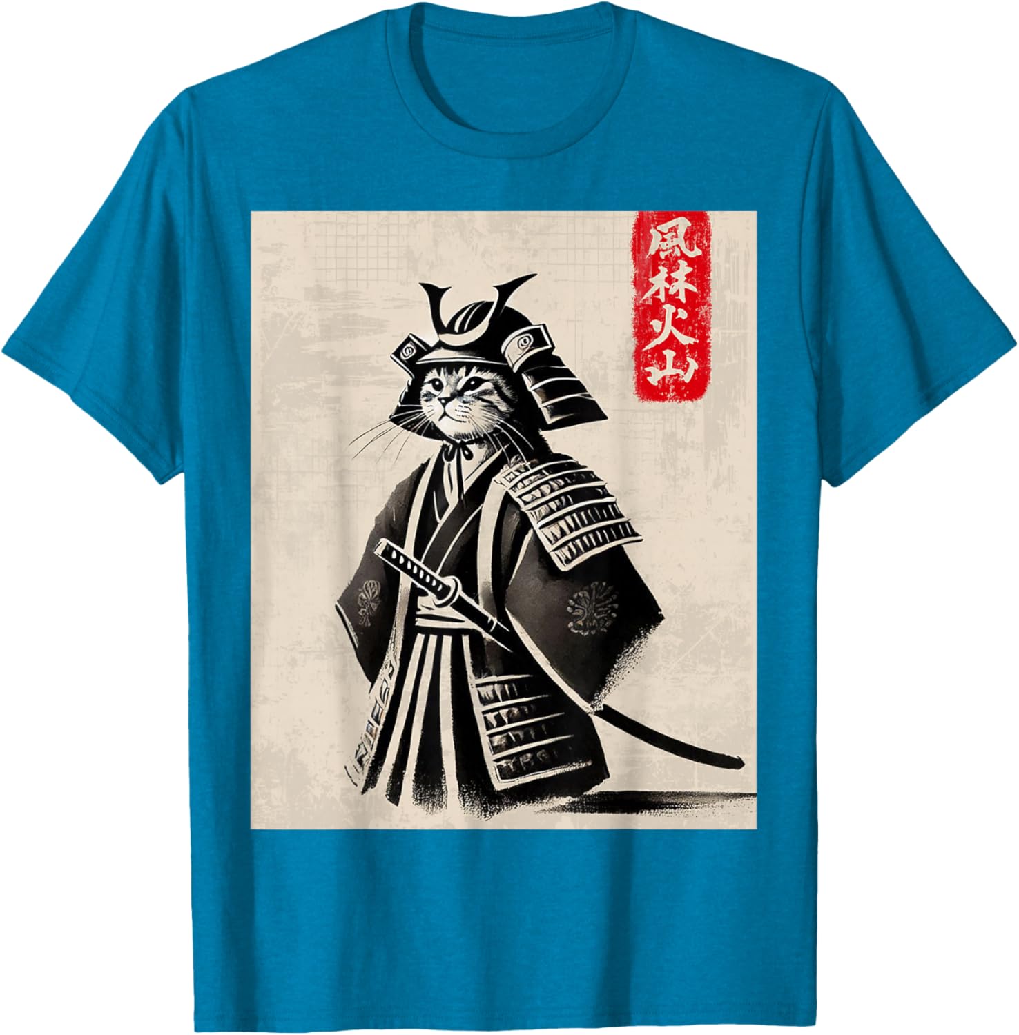 Samurai Cat Warrior Art Japanese T-Shirt Cool Design for Cat Lovers - 25