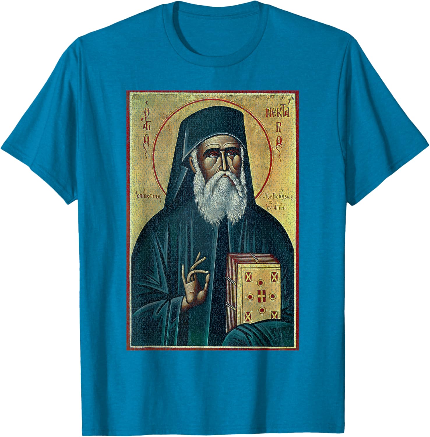 St Nektarios of Aegina Byzantine Christian T-Shirt for Faithful Wear - 20