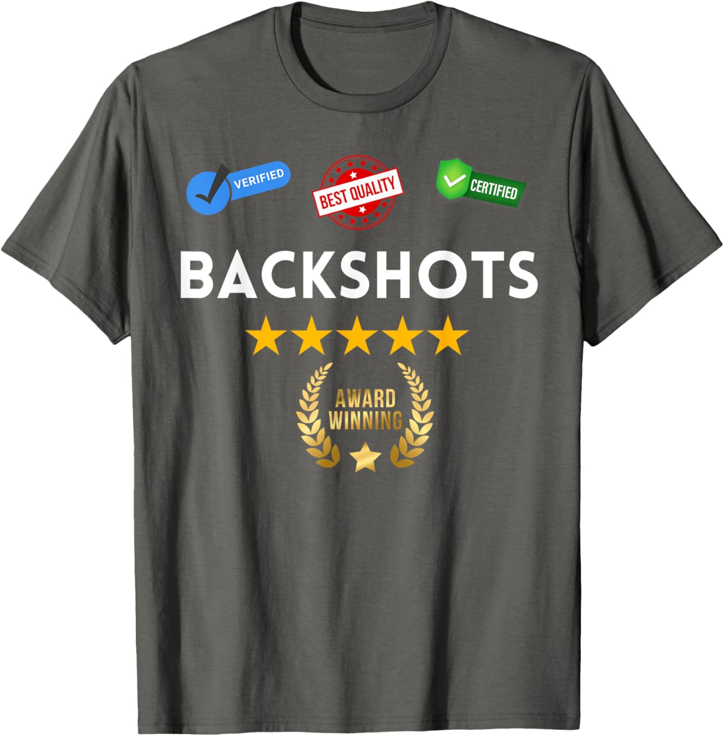 Backshots Five Star Review Award Winning T-Shirt for Trendy Style - 1