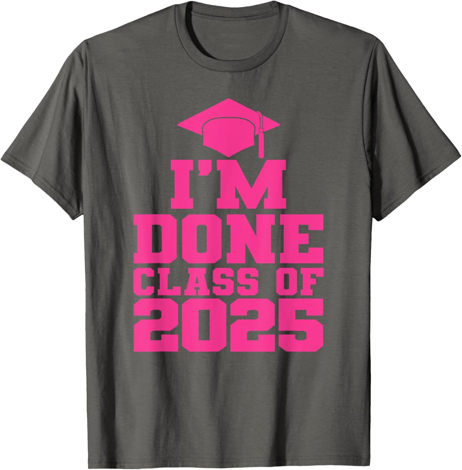 Fun Pink Graduation T-Shirt for Class of 2025 Women and Girls - 6