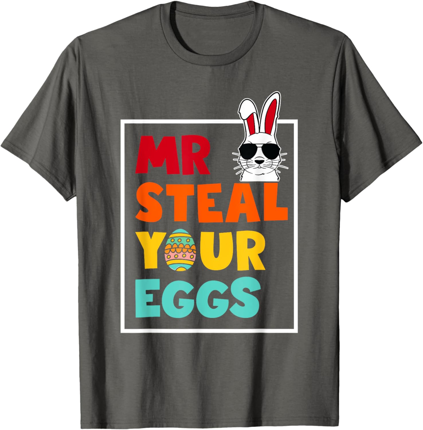 Funny Mr Steal Your Eggs Bunny T-Shirt for Toddlers - Easter Spring Style - 13